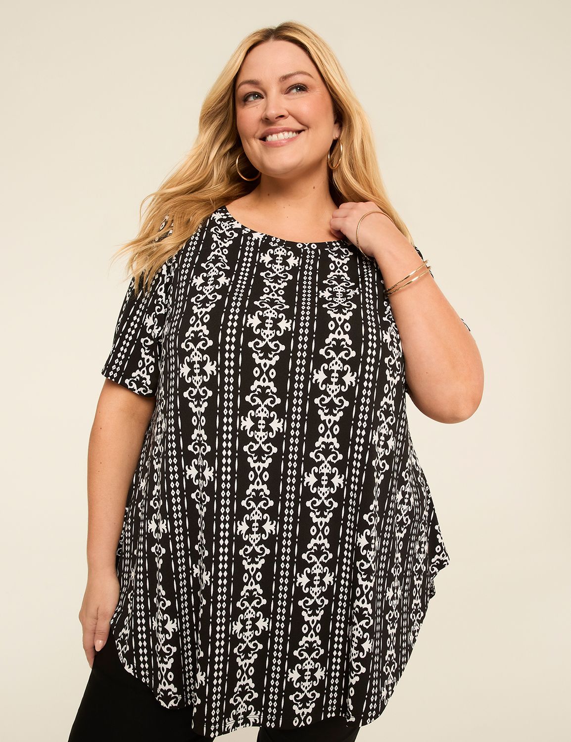 Perfect Sleeve Swing Boatneck Tee