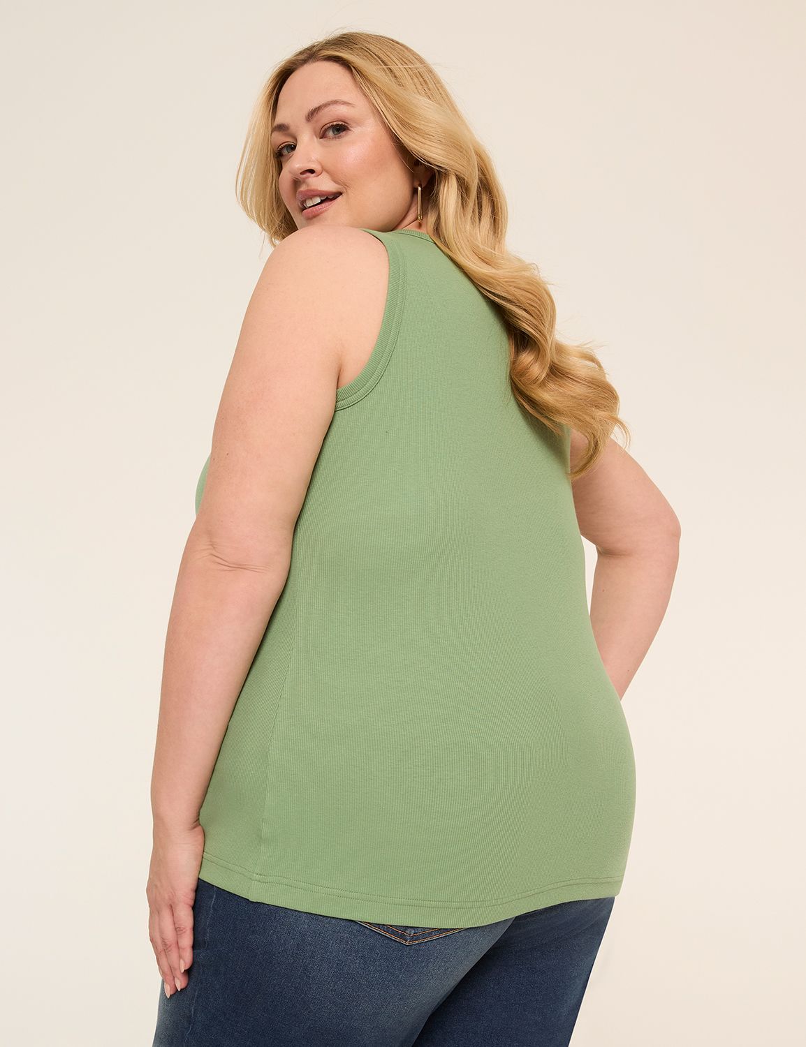Deep V-Neck Rib Layering Tank
