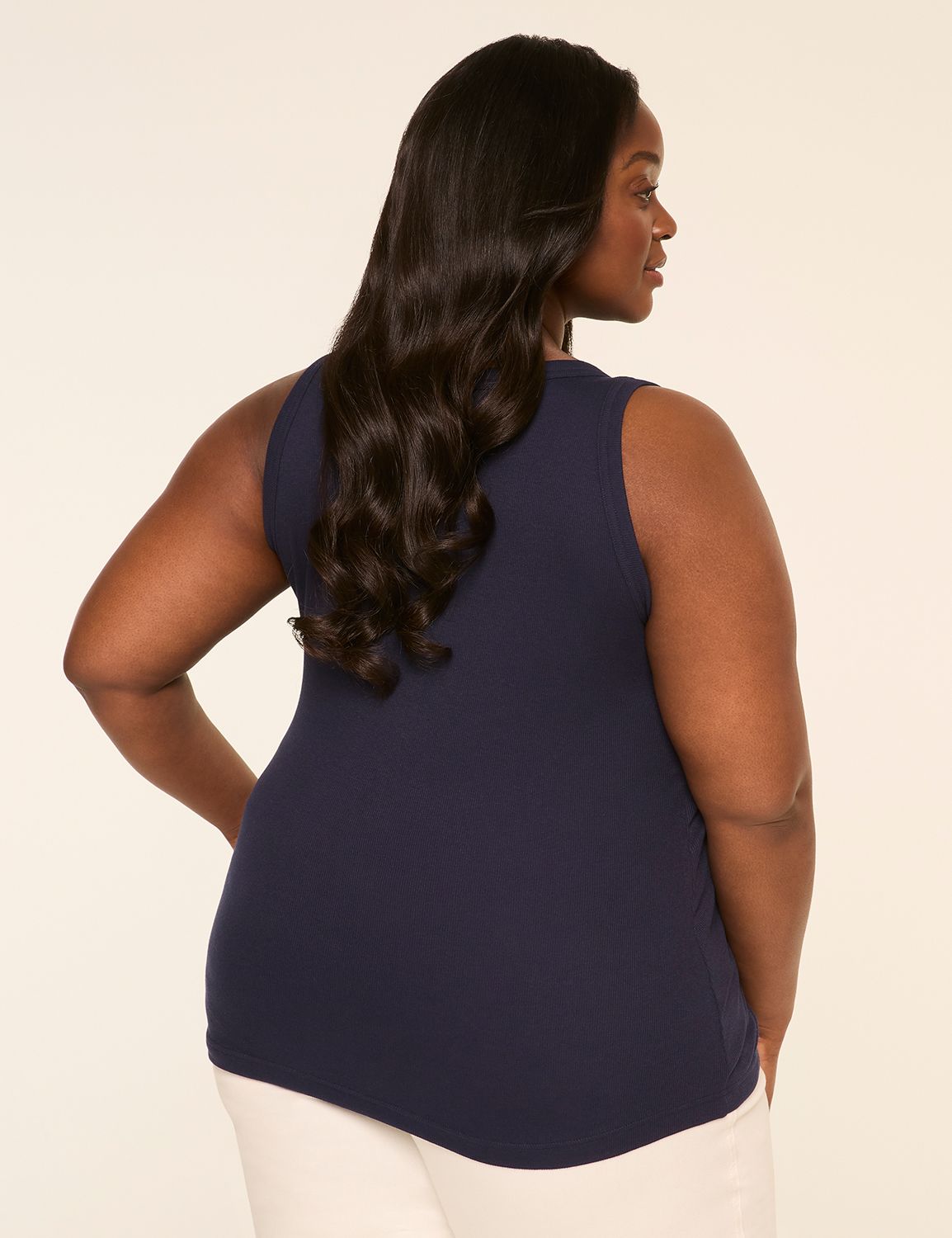 Sleeveless Deep V-Neck 2x2 Layering Product Image 2