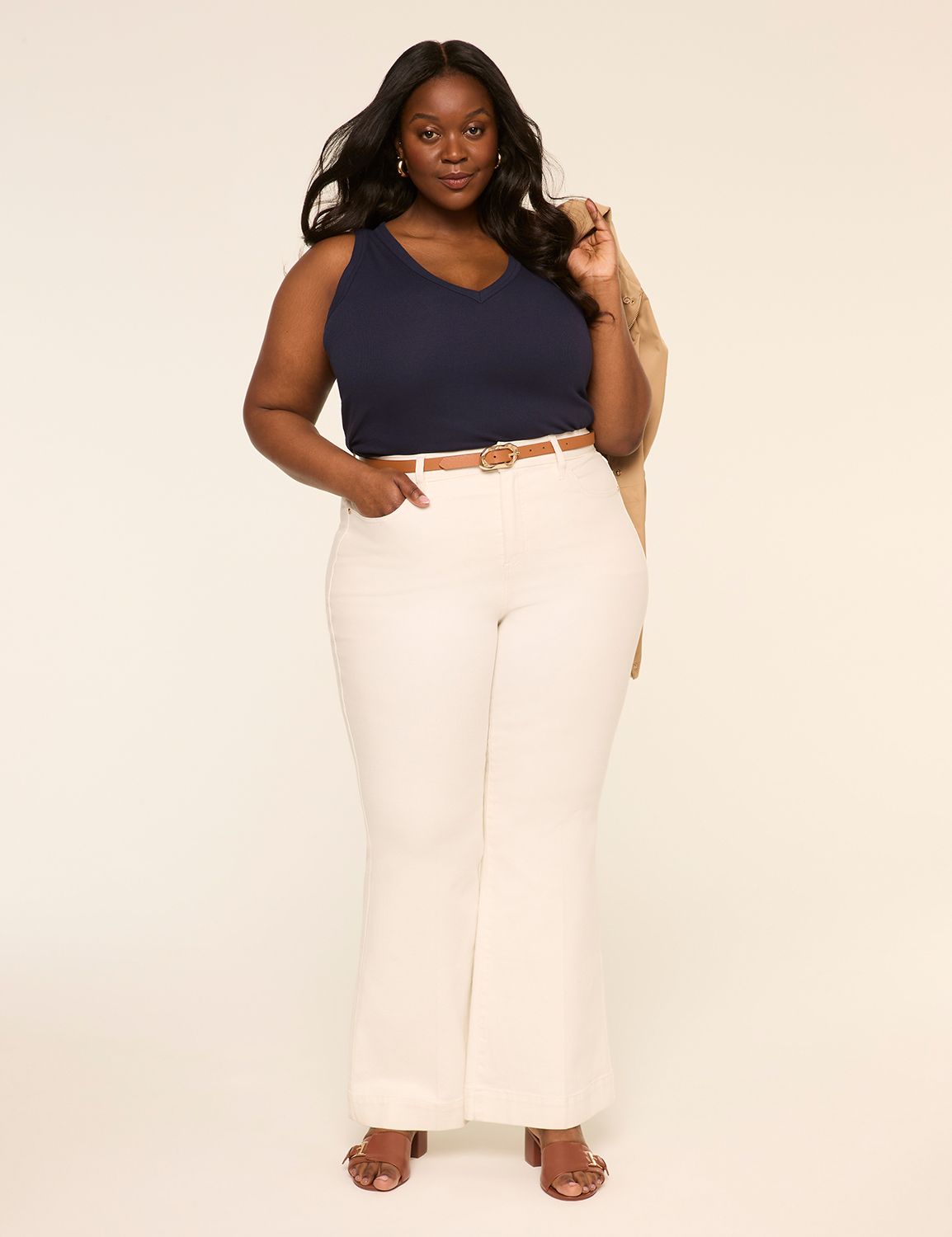 Sleeveless Deep V-Neck 2x2 Layering Product Image 3