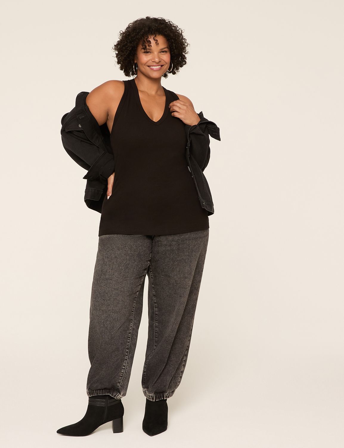 Sleeveless Deep V-Neck 2x2 Layering Product Image 3