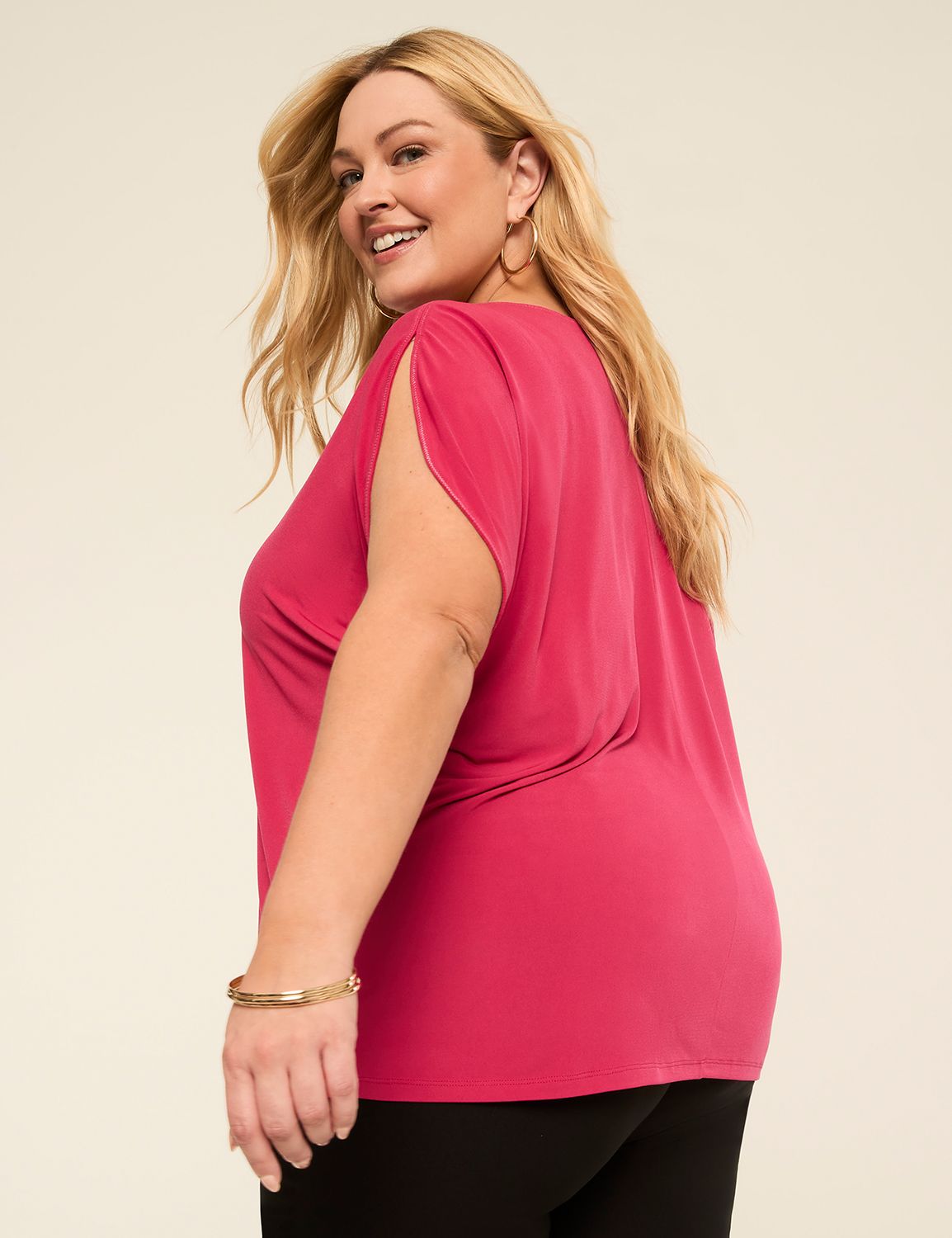 Split-Sleeve Keyhole Top