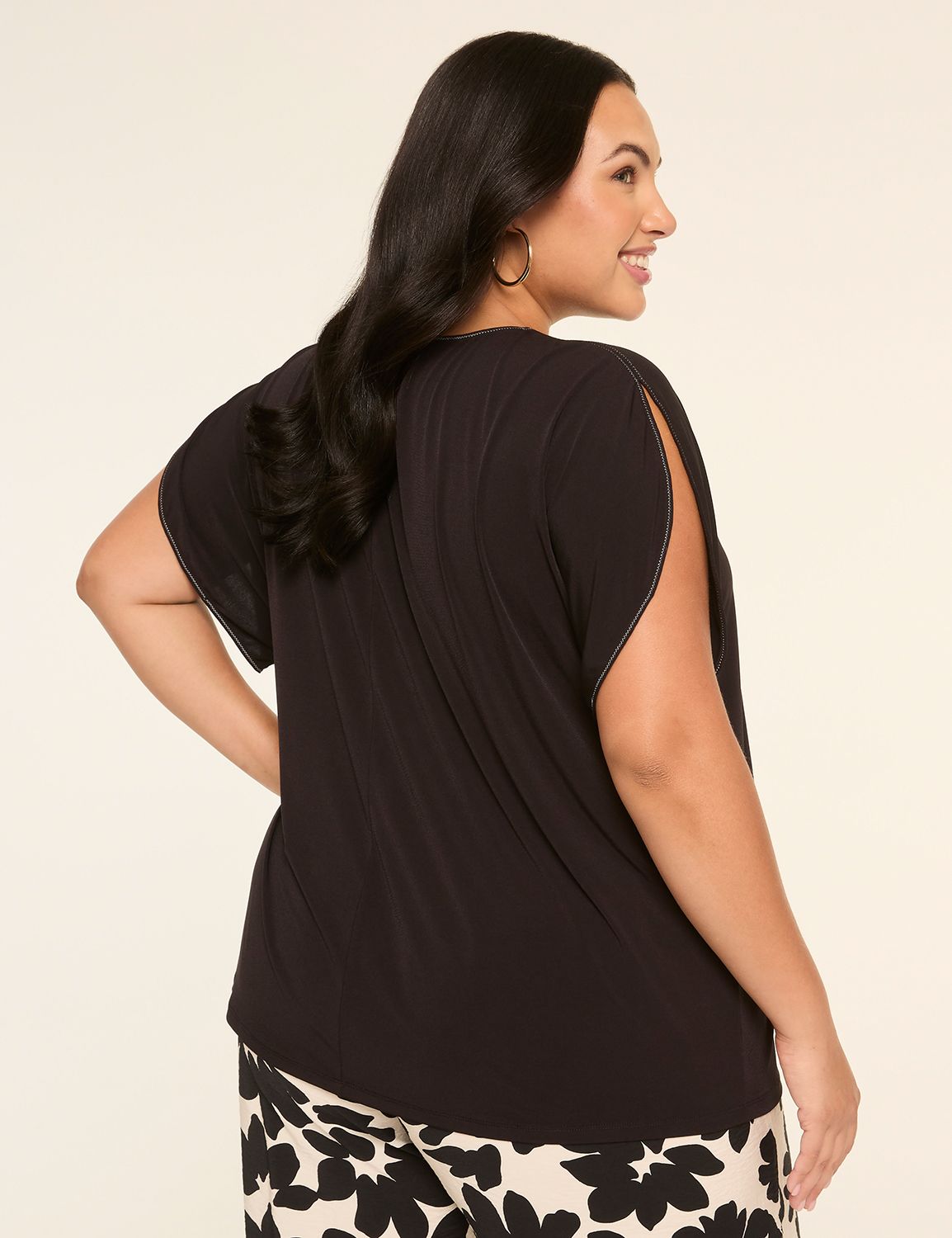 Split-Sleeve Keyhole Top