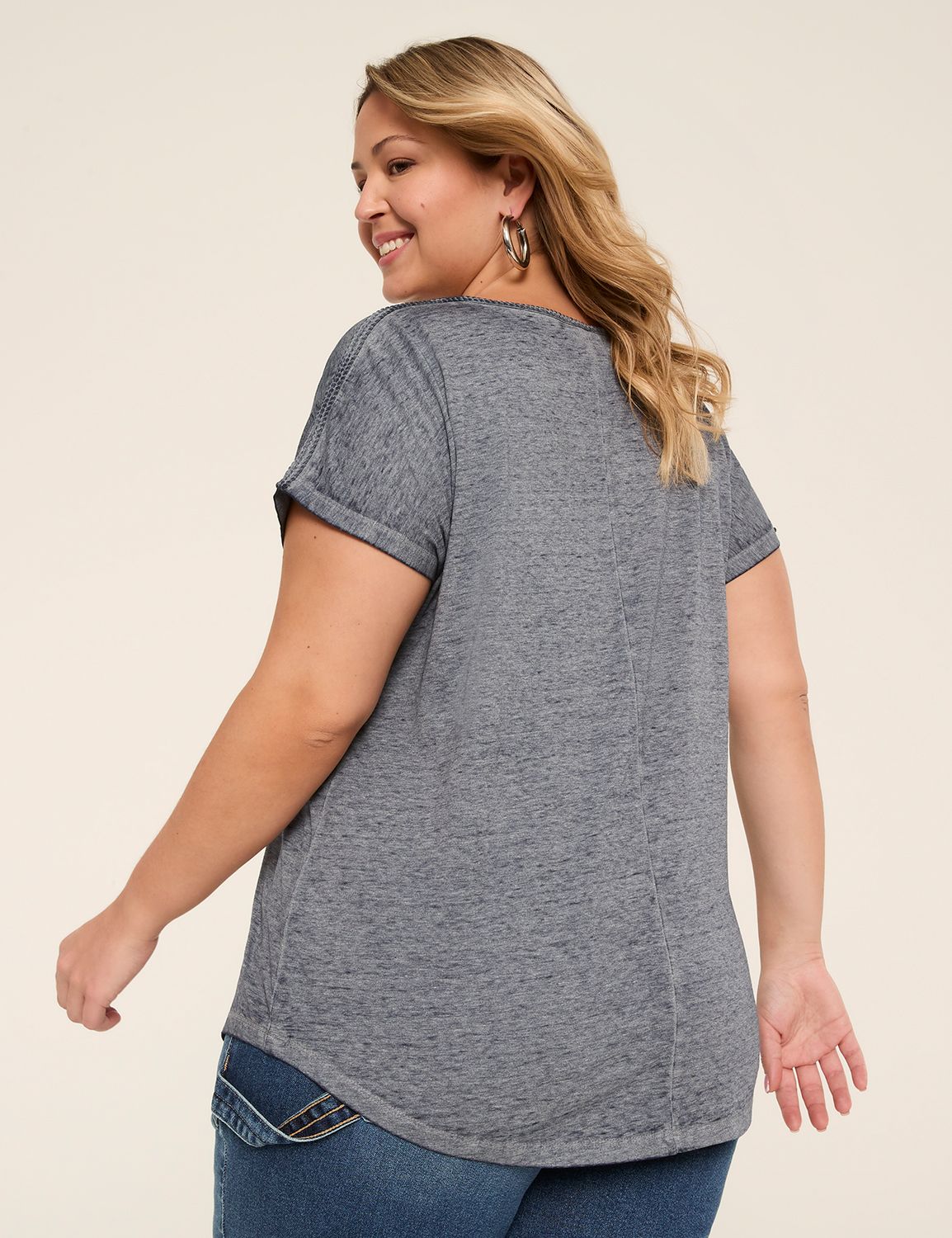 Flower Scoop-Neck Graphic Tee