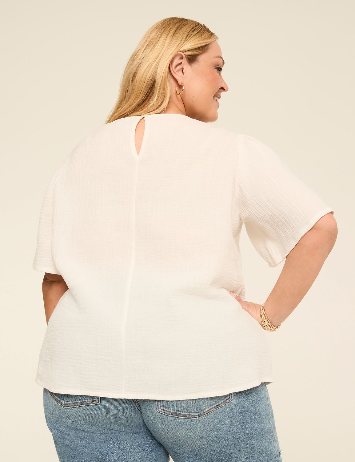 Dolman Short-Sleeve Scoop-Neck Top