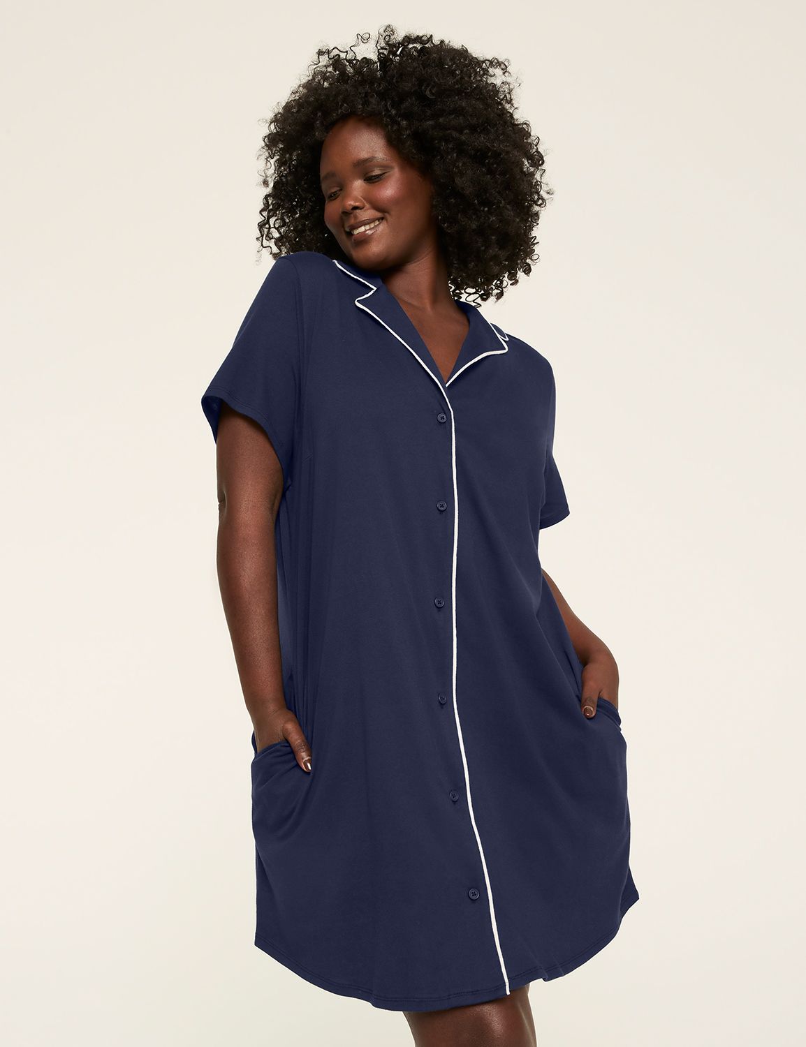 Comfy Cotton Notch-Neck Sleepshirt