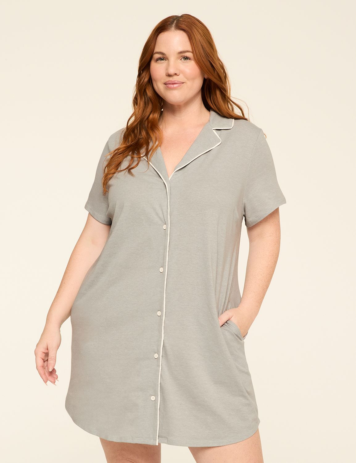 Comfy Cotton Notch-Neck Sleepshirt
