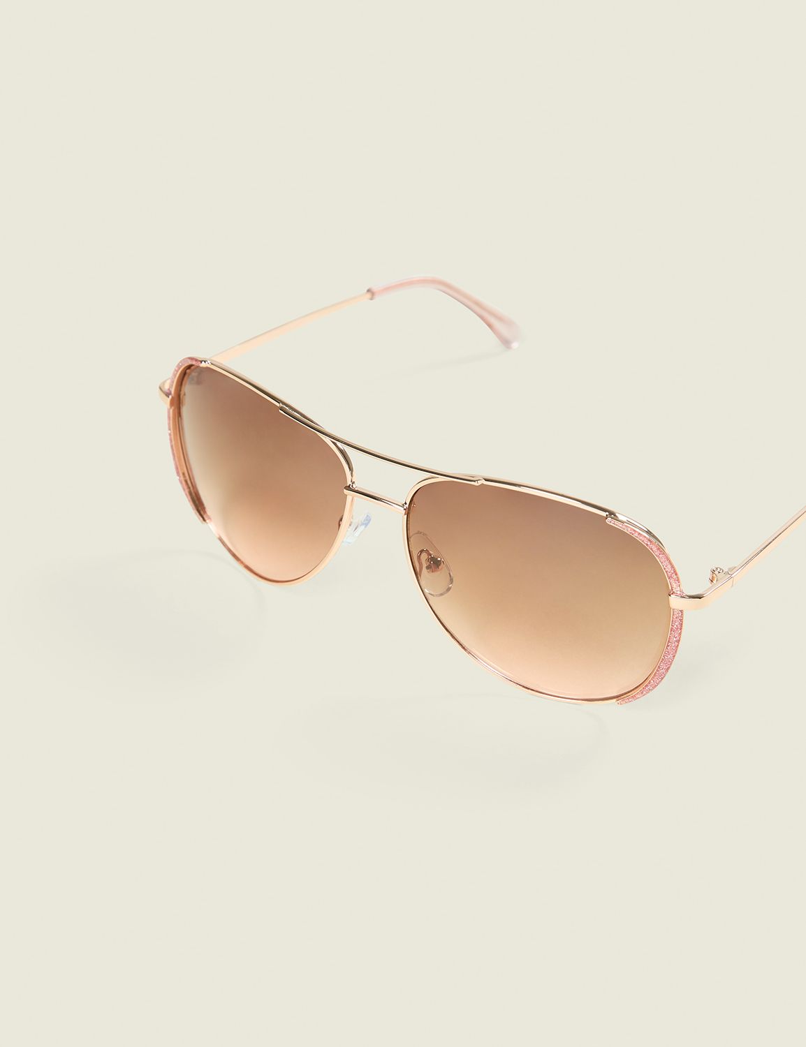 Pink Glitter Aviator Sunglasses