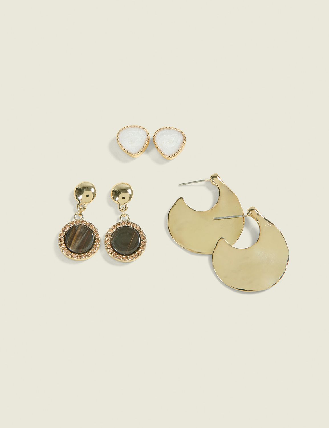 Brown Marbled Earring 3 Pack Product Image 1