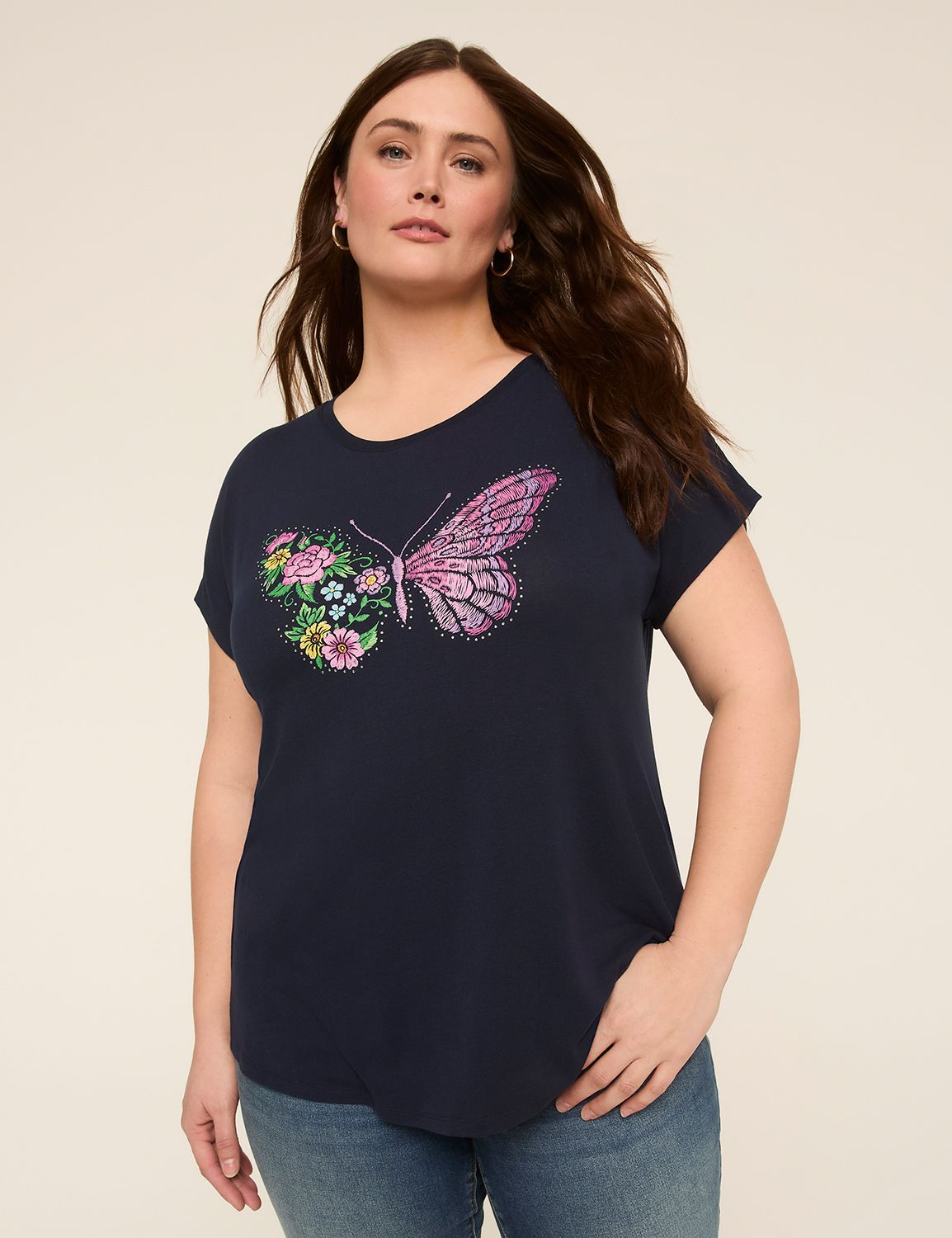 Floral Butterfly Graphic Tee