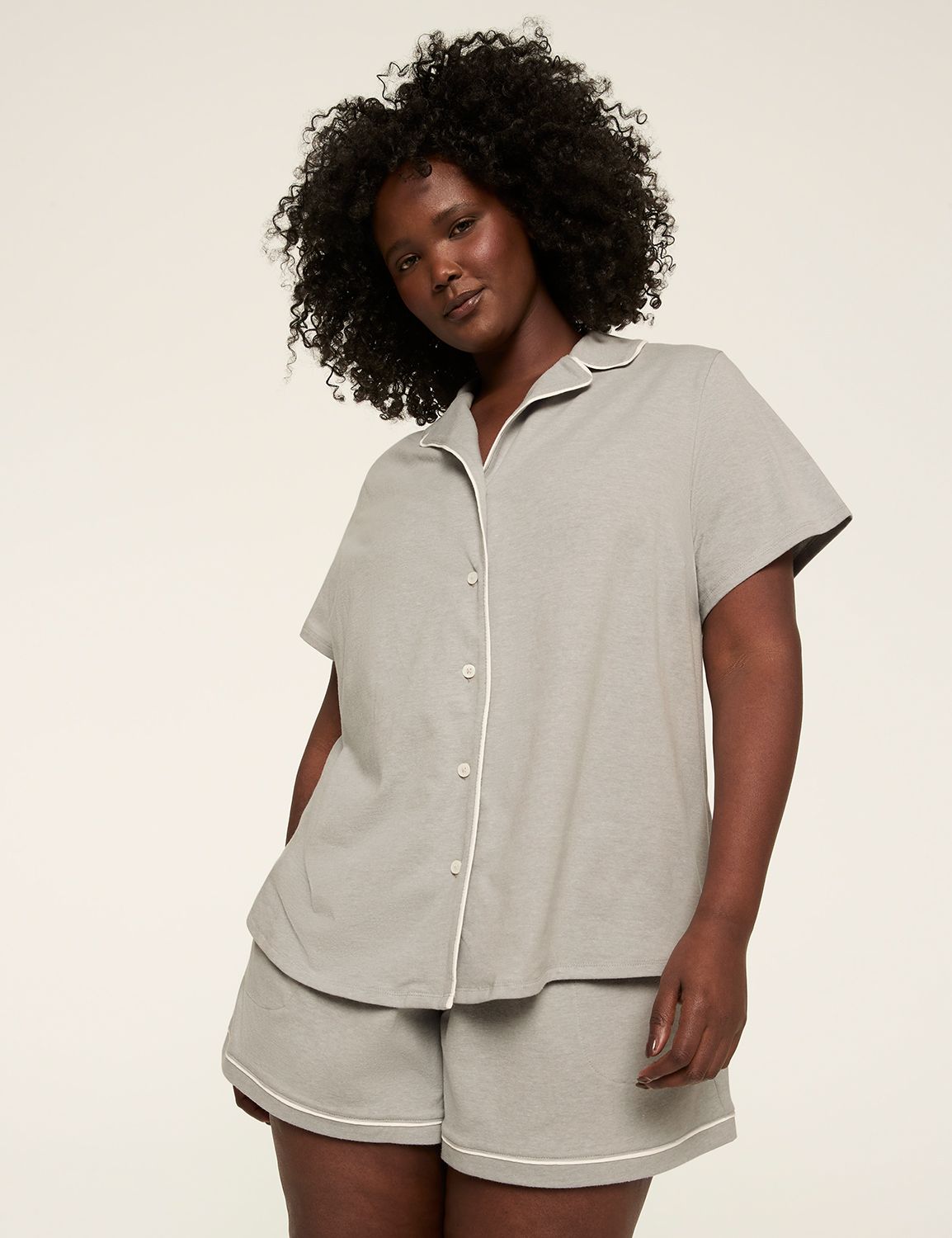 Comfy Cotton Notch-Neck Top & Short PJ Set
