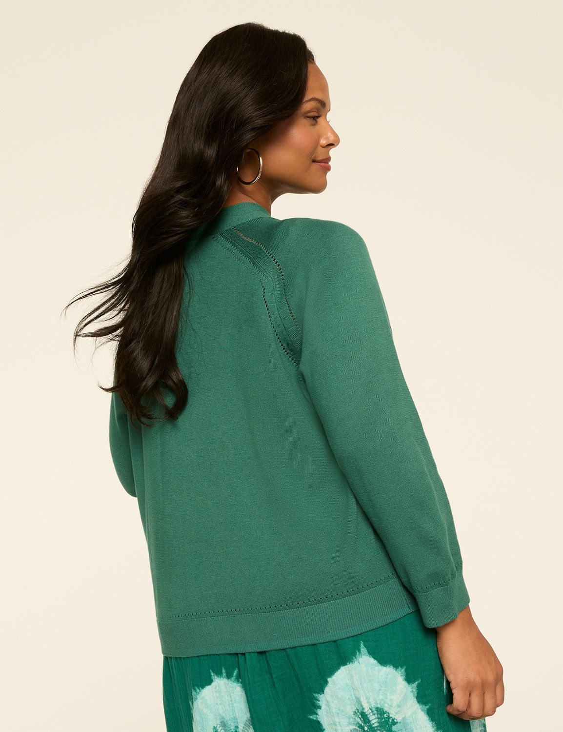 3/4-Sleeve Open-Front Shrug