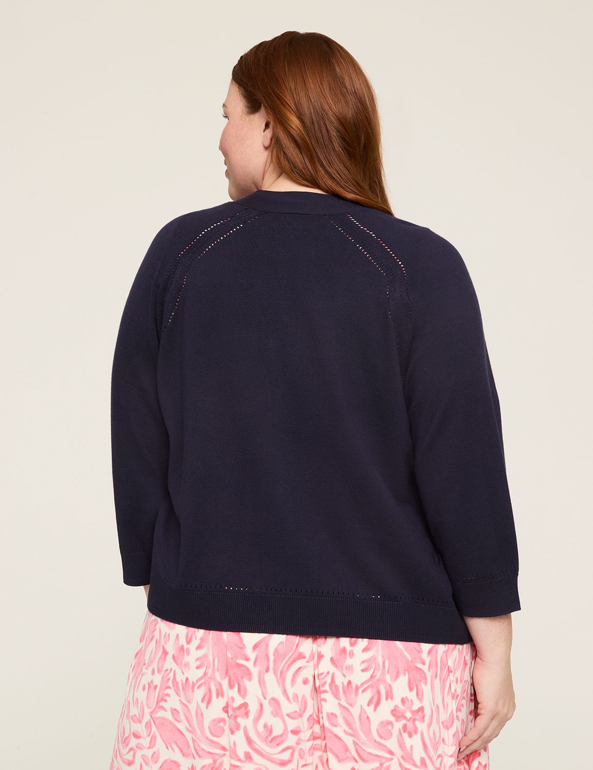 3/4-Sleeve Open-Front Shrug