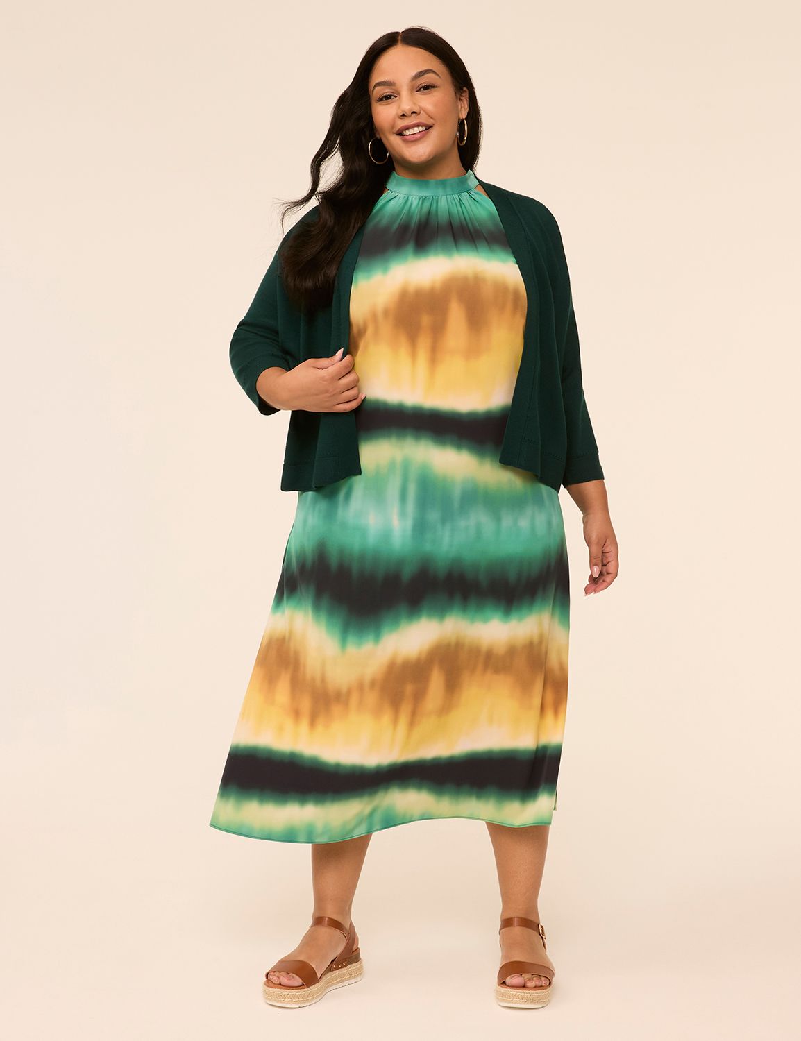 Classic 3/4 Sleeve Open Front Shrug Product Image 3