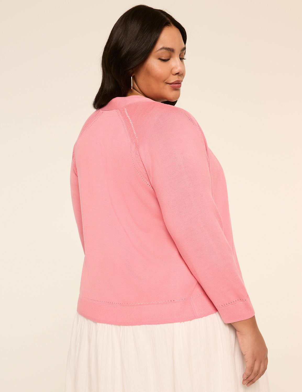 3/4-Sleeve Open-Front Shrug