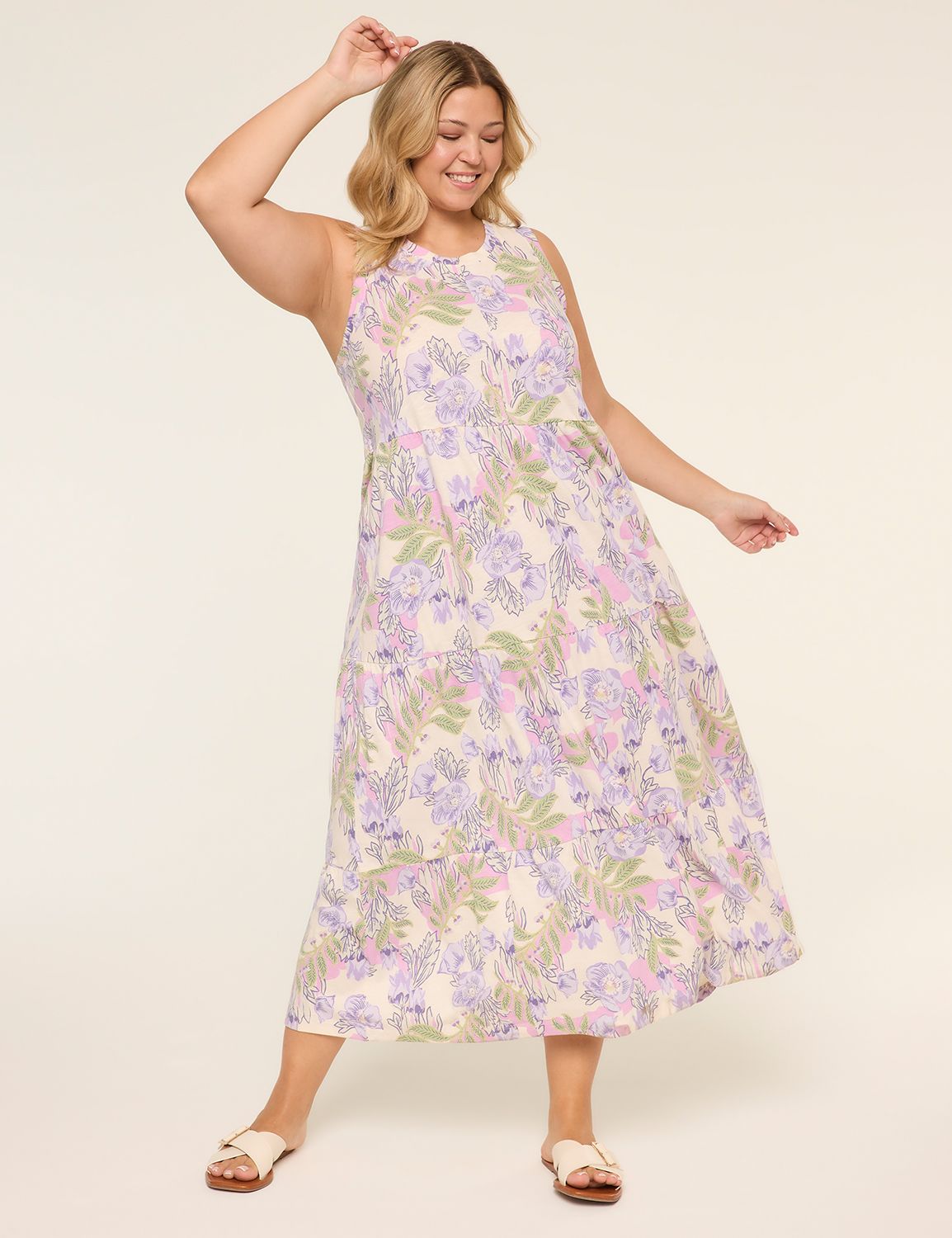 Sleeveless Tiered Maxi Dress