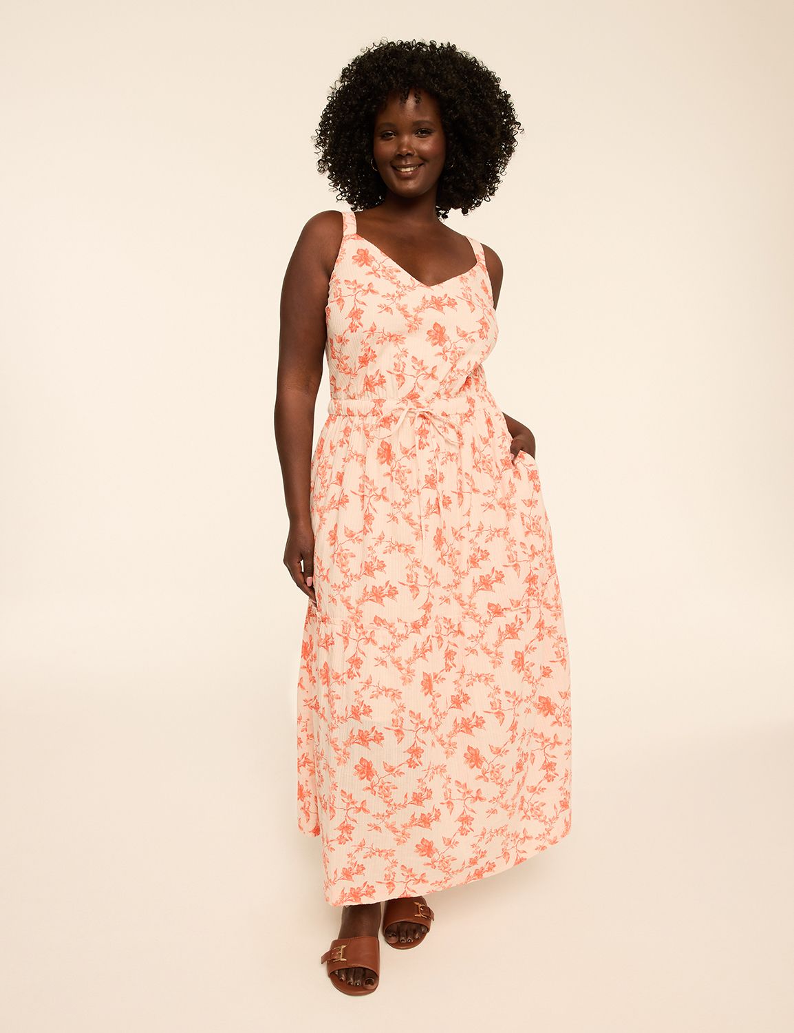 Tie-Waist Tiered Maxi Dress