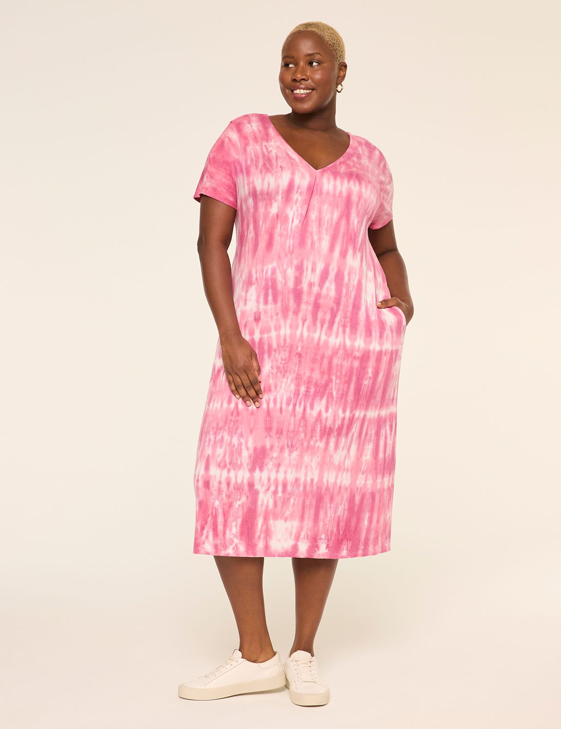 Short-Sleeve V-Neck T-Shirt Dress
