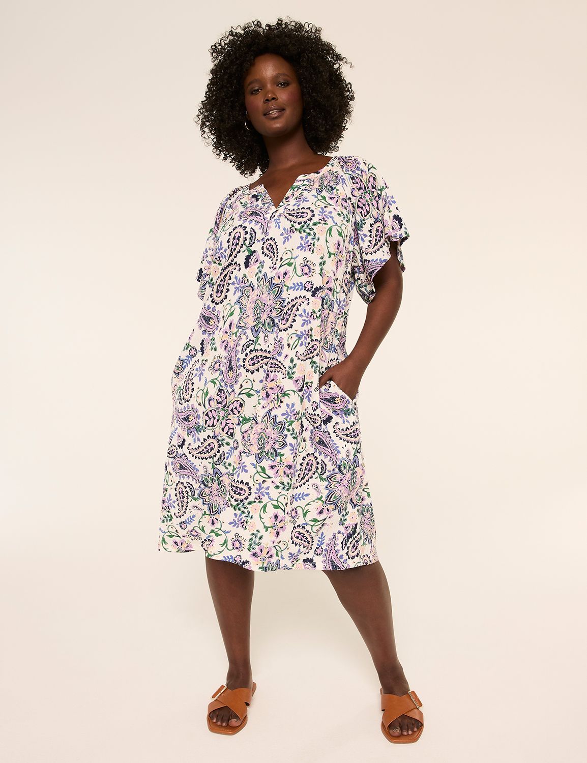 Notch-Neck Short Dress