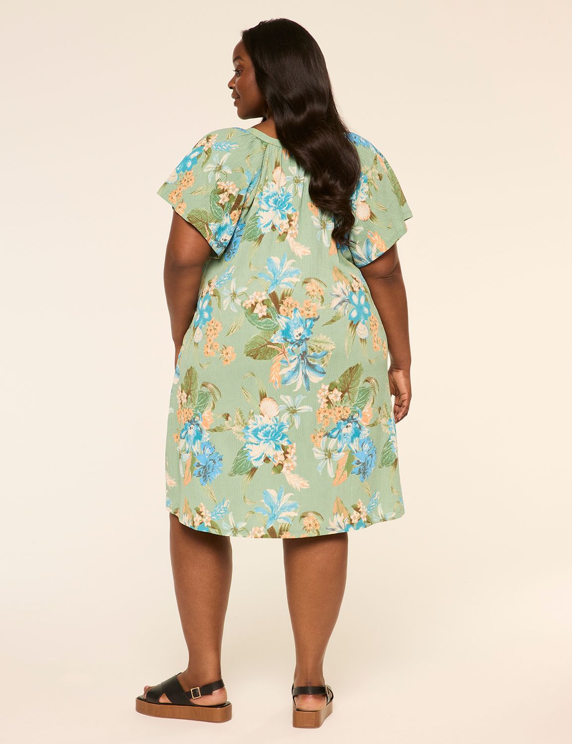 Notch-Neck Short Dress