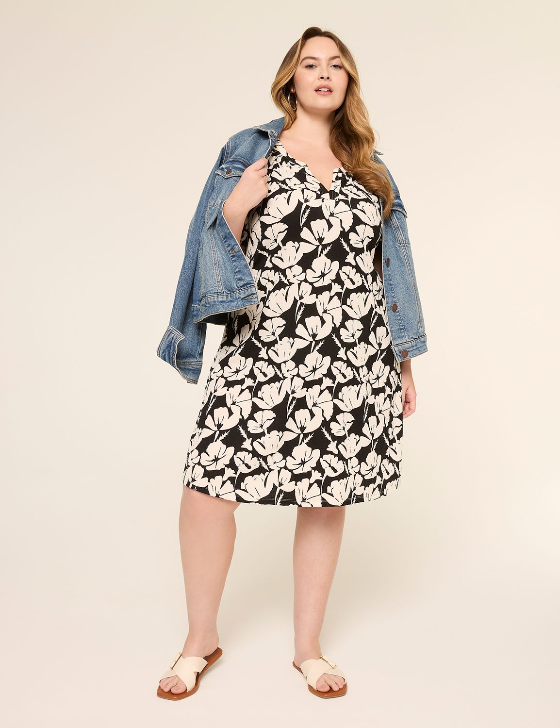 Notch-Neck Short Dress