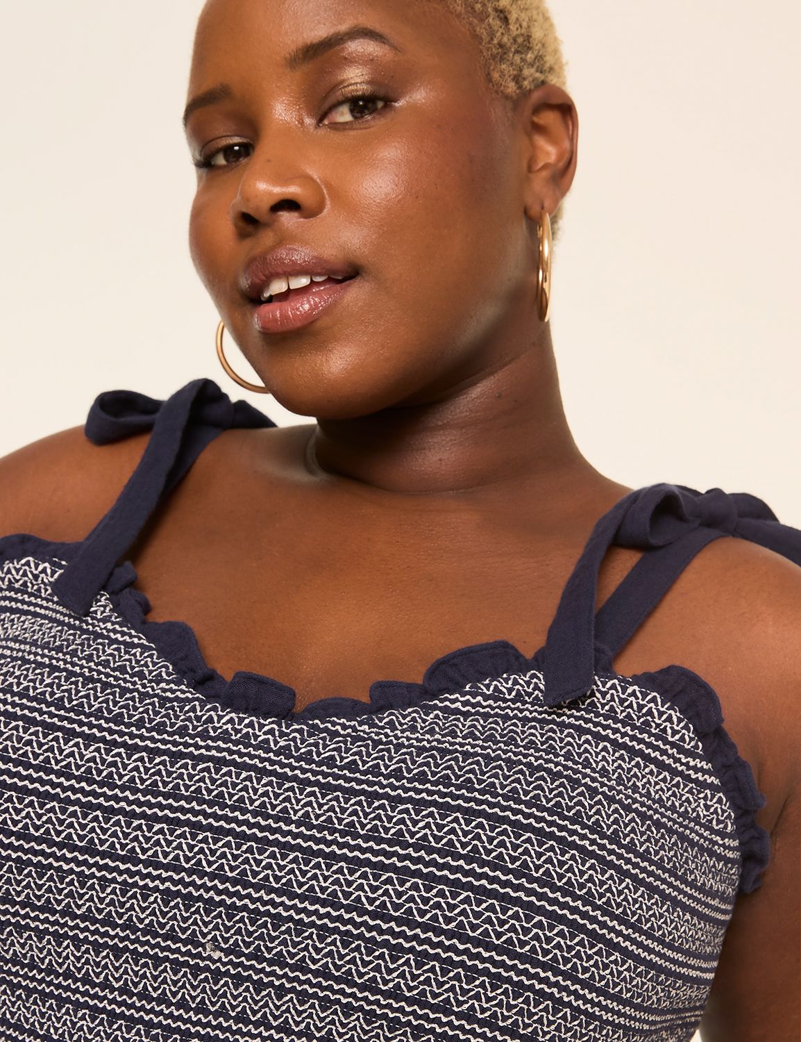 TIE STRAP SMOCKED BODICE RUFFLE DRE Product Image 3