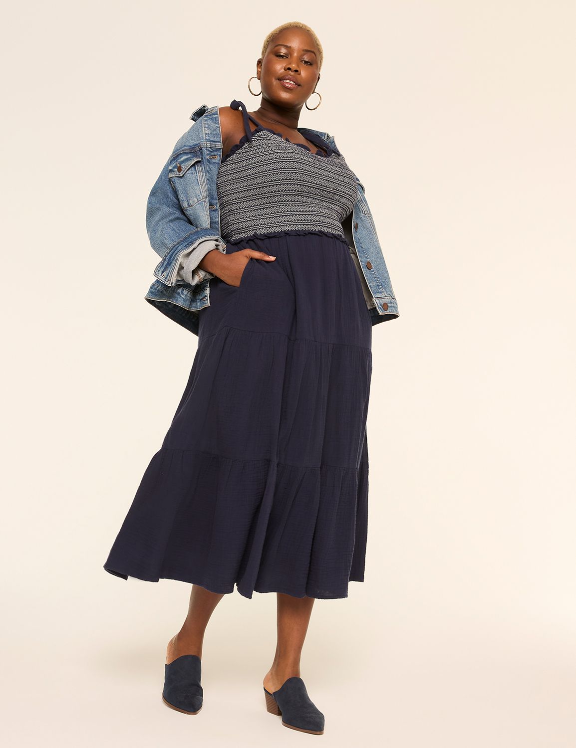 TIE STRAP SMOCKED BODICE RUFFLE DRE Product Image 4