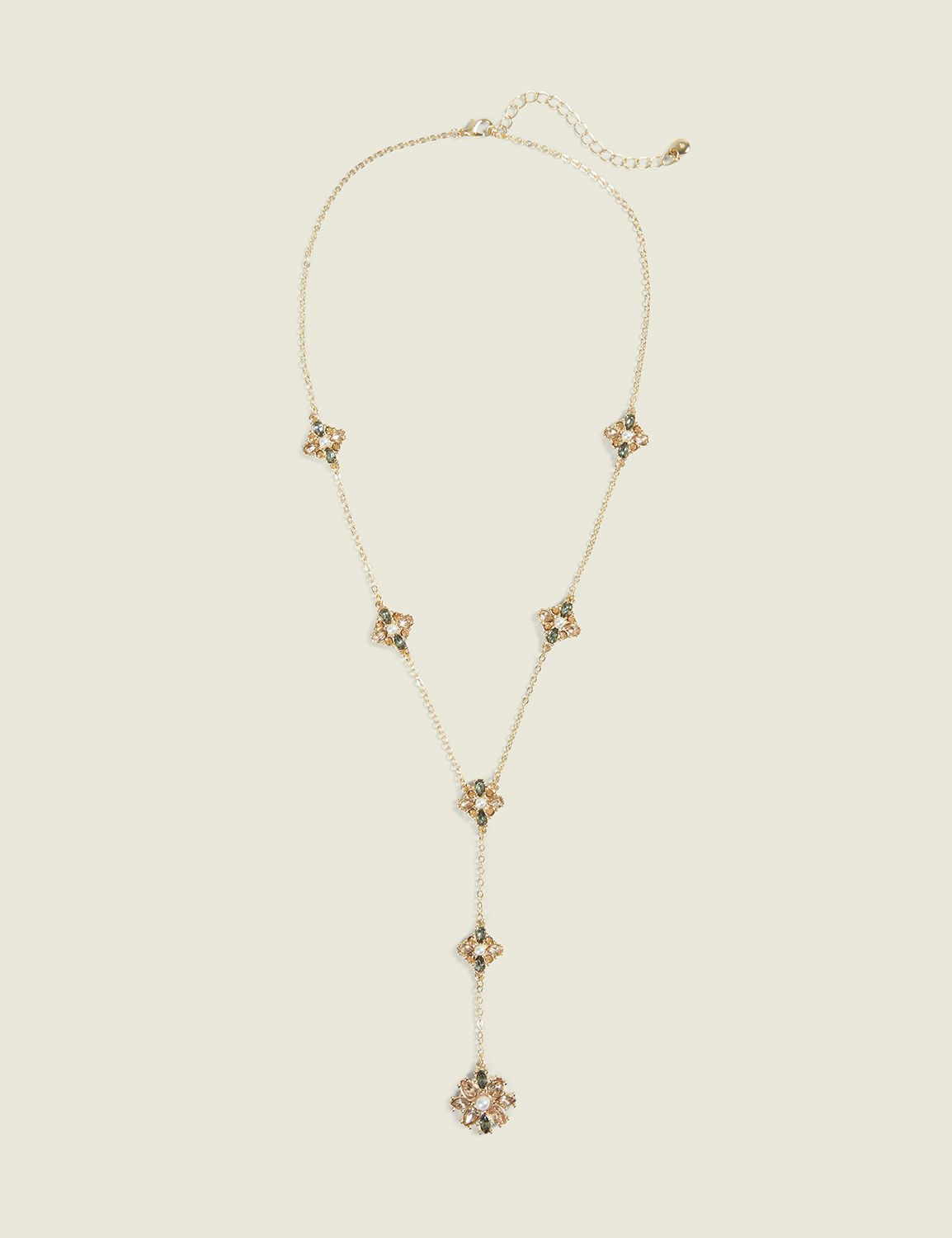 Pearlized Flower Y-Necklace