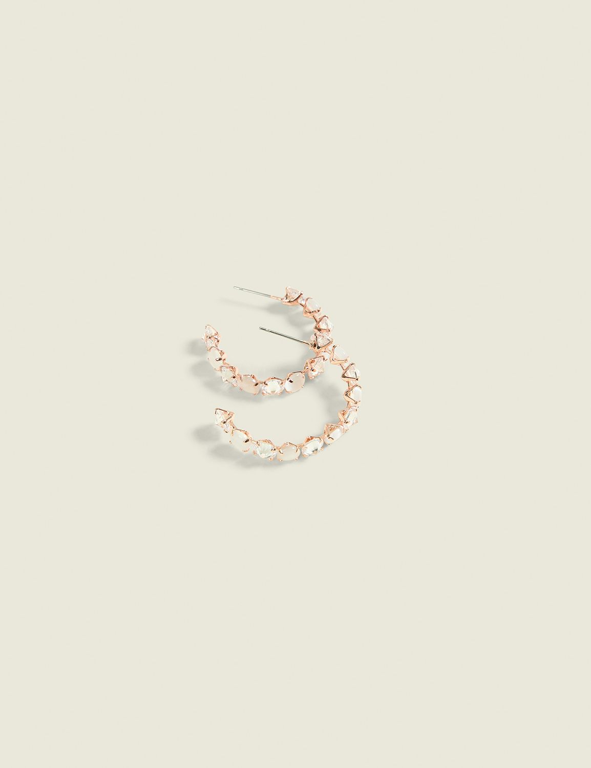 Mini Pink Stone Hoop Earrings