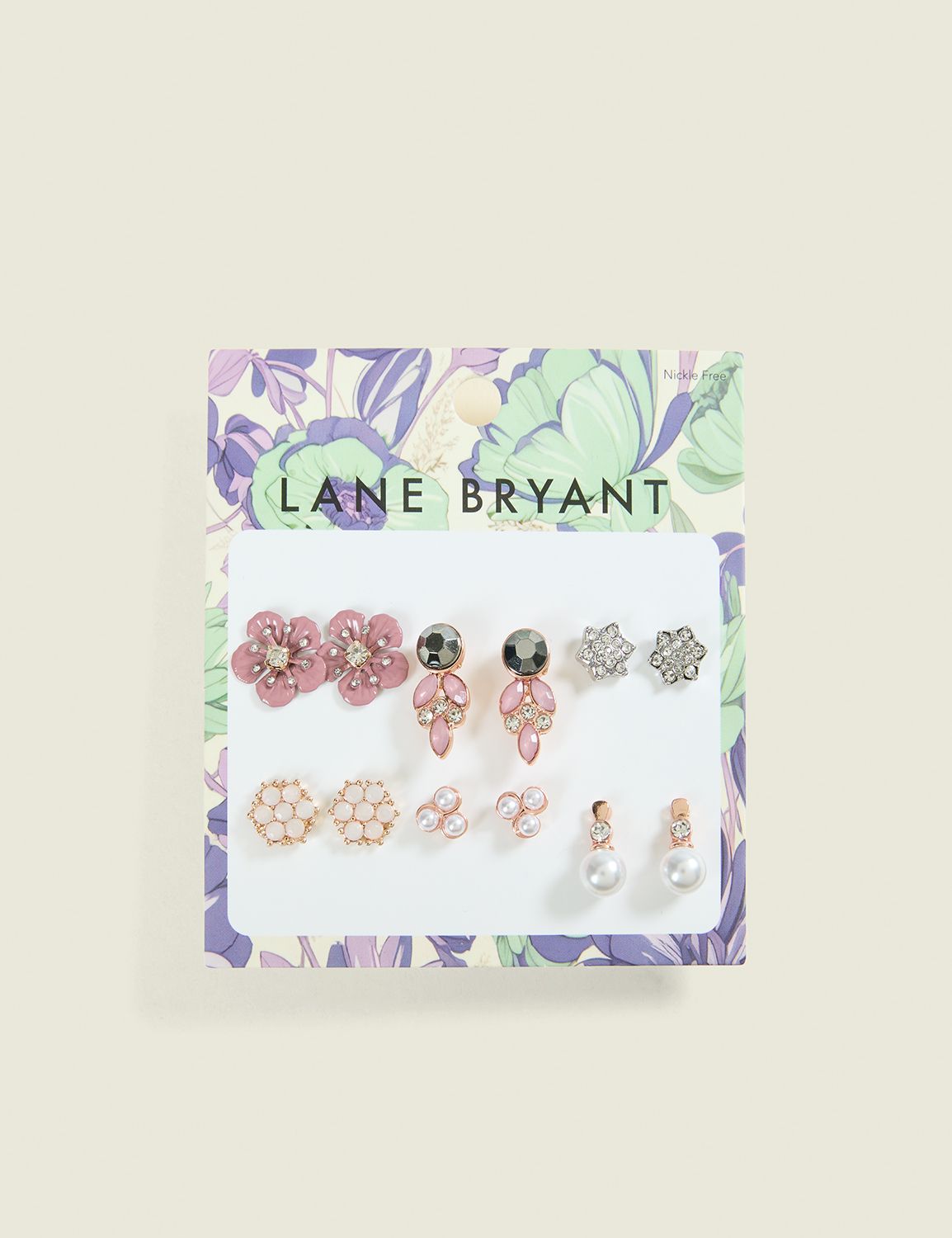 Pink & Pearlized Flower Earrings 6-Pack