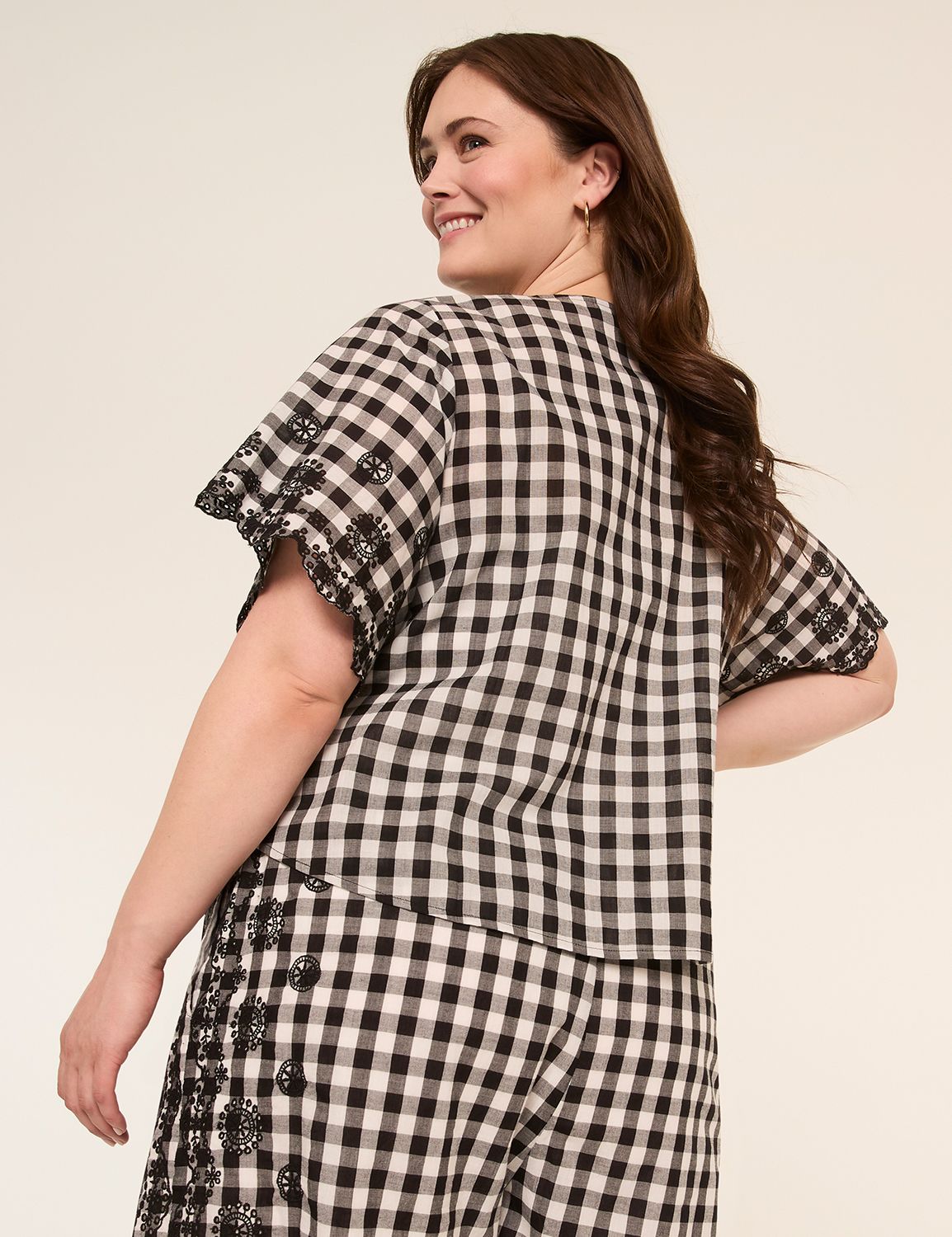 Gingham Tie-Front Top