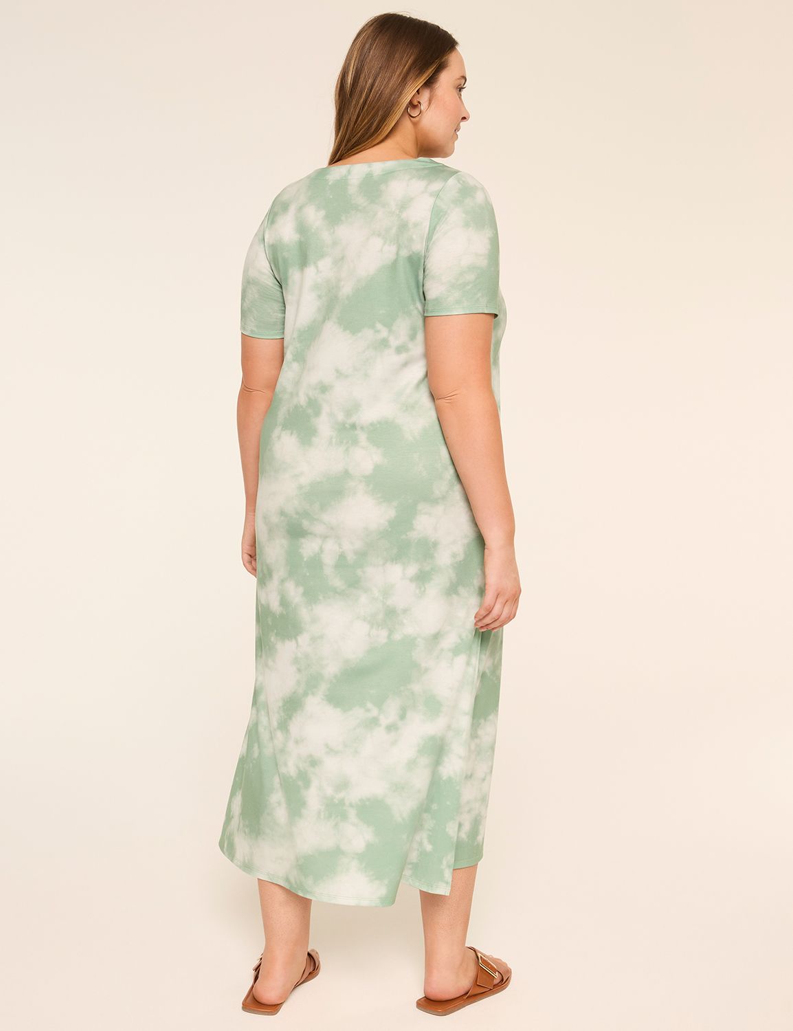 Short-Sleeve V-Neck Maxi T-Shirt Dress