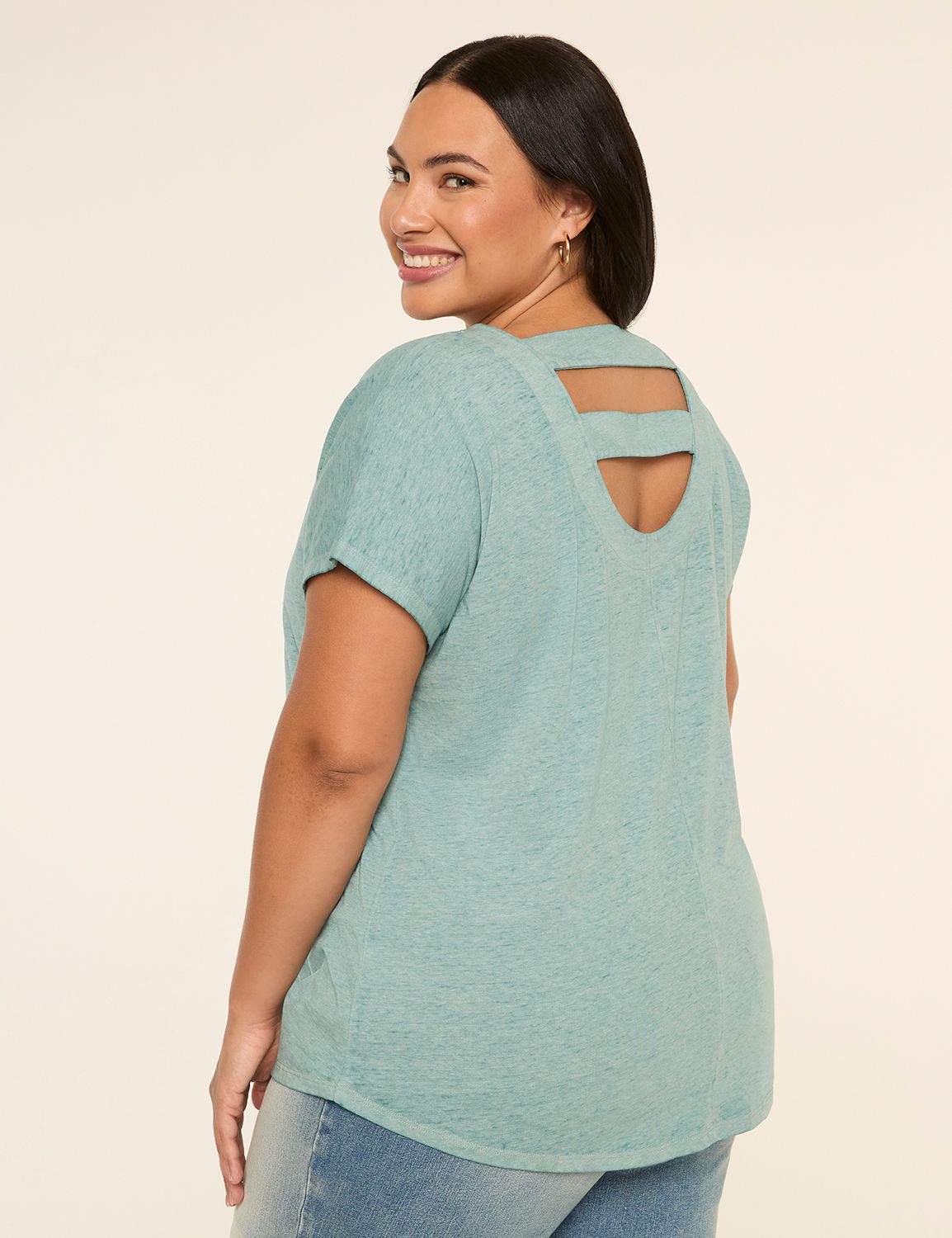 Double-Strap Back Butterfly Graphic Tee