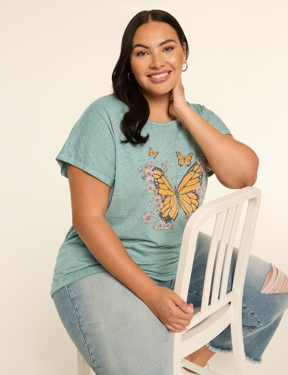 SS Scoop Neck Dolman with Double St Product Image 3
