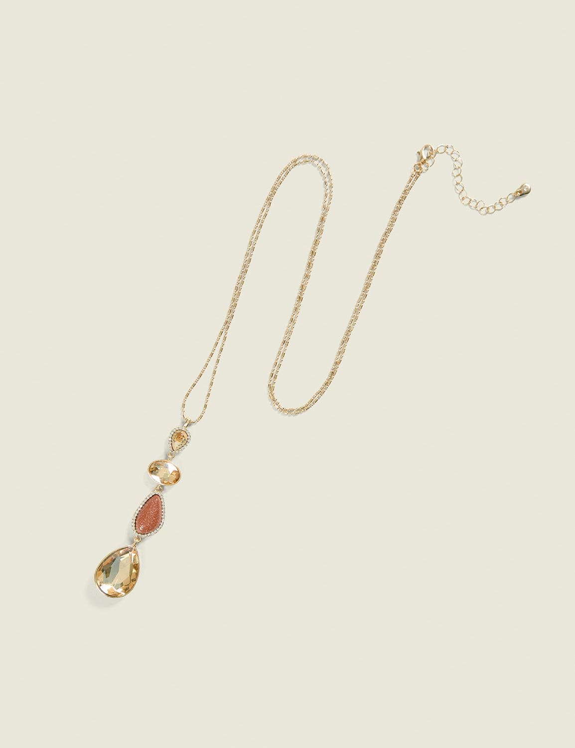 Tiered Gemstone Pendant Necklace