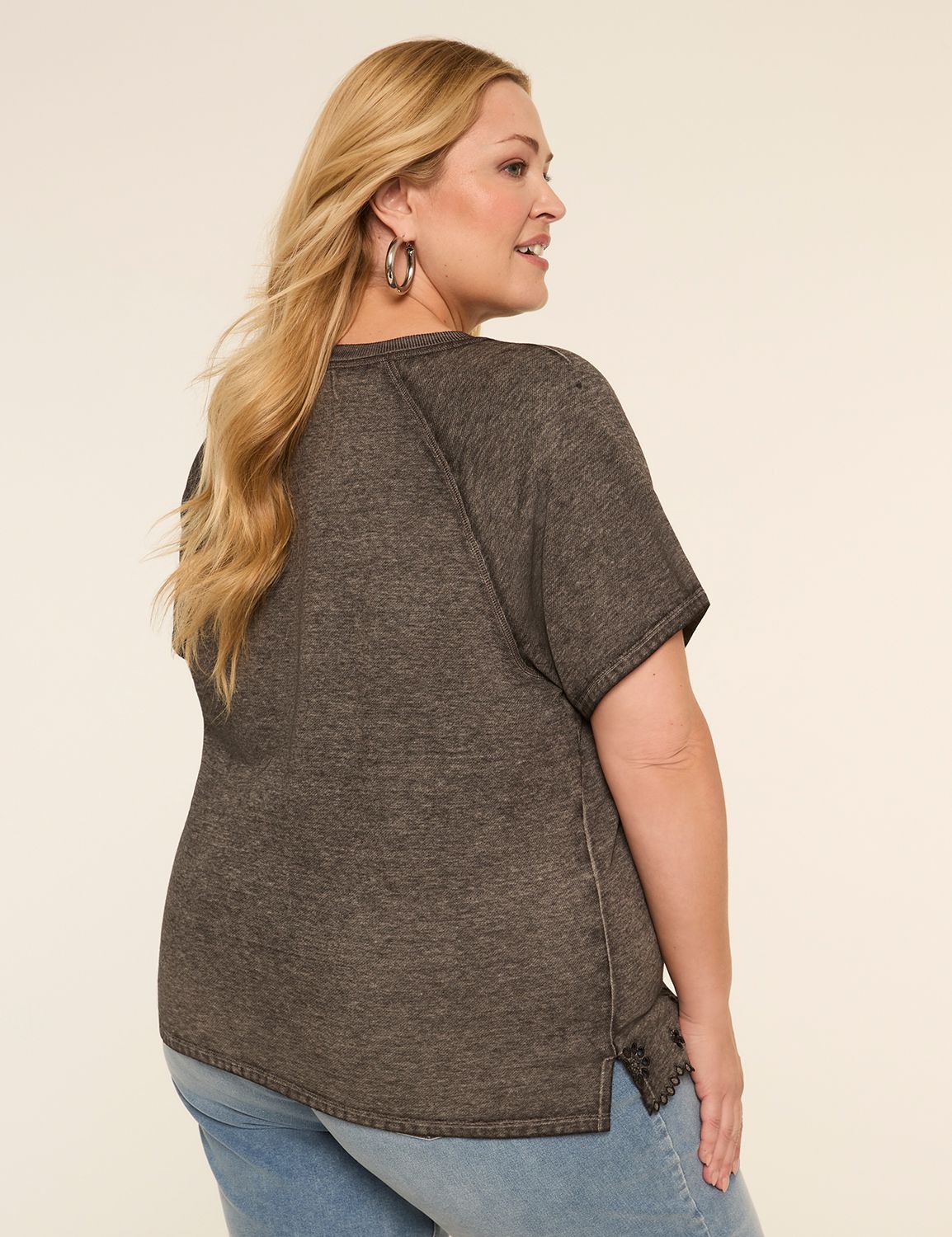 Embroidered Crew-Neck Top
