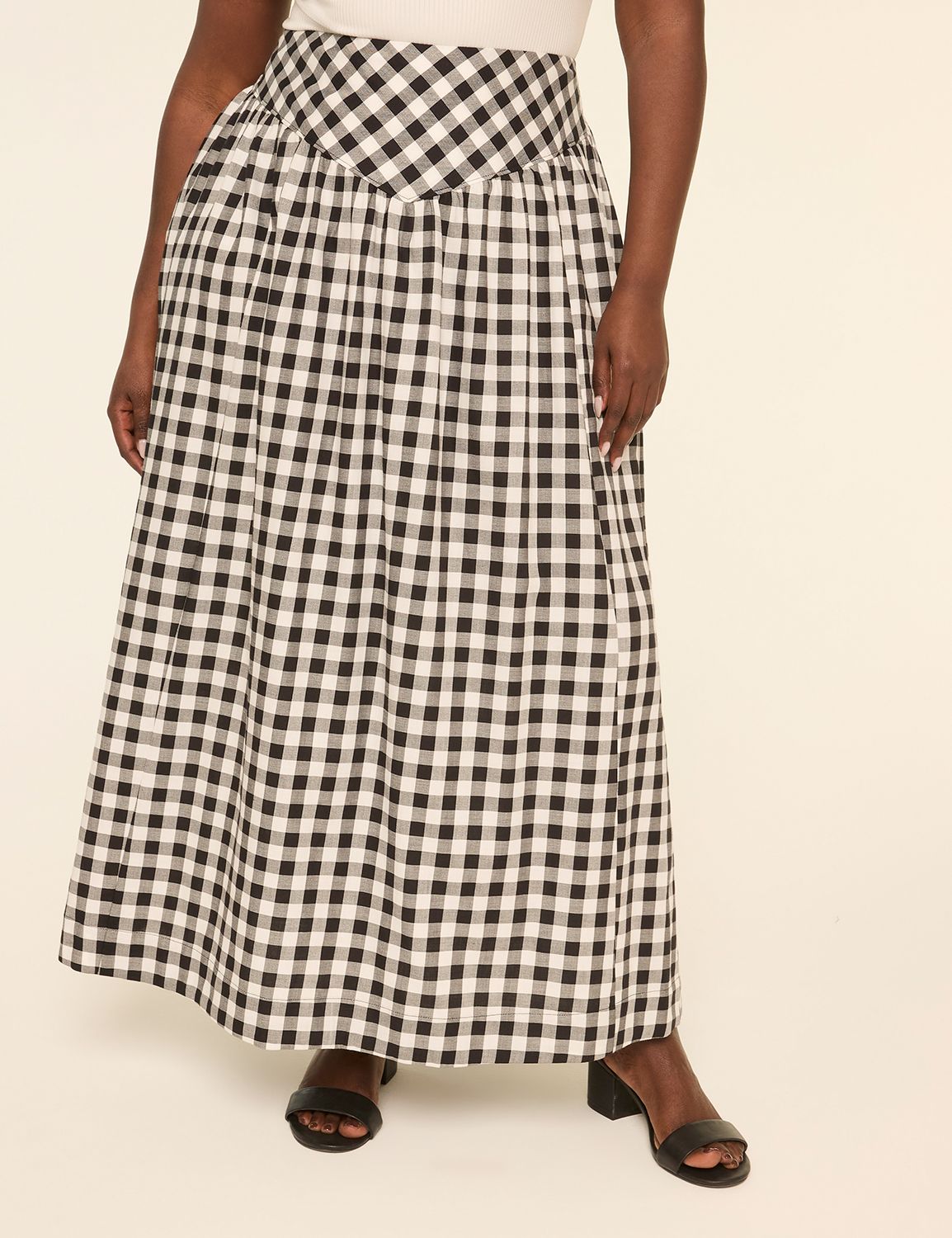 WIDE YOKE WAISTBAND MAXI SKIRT 1149 Product Image 3