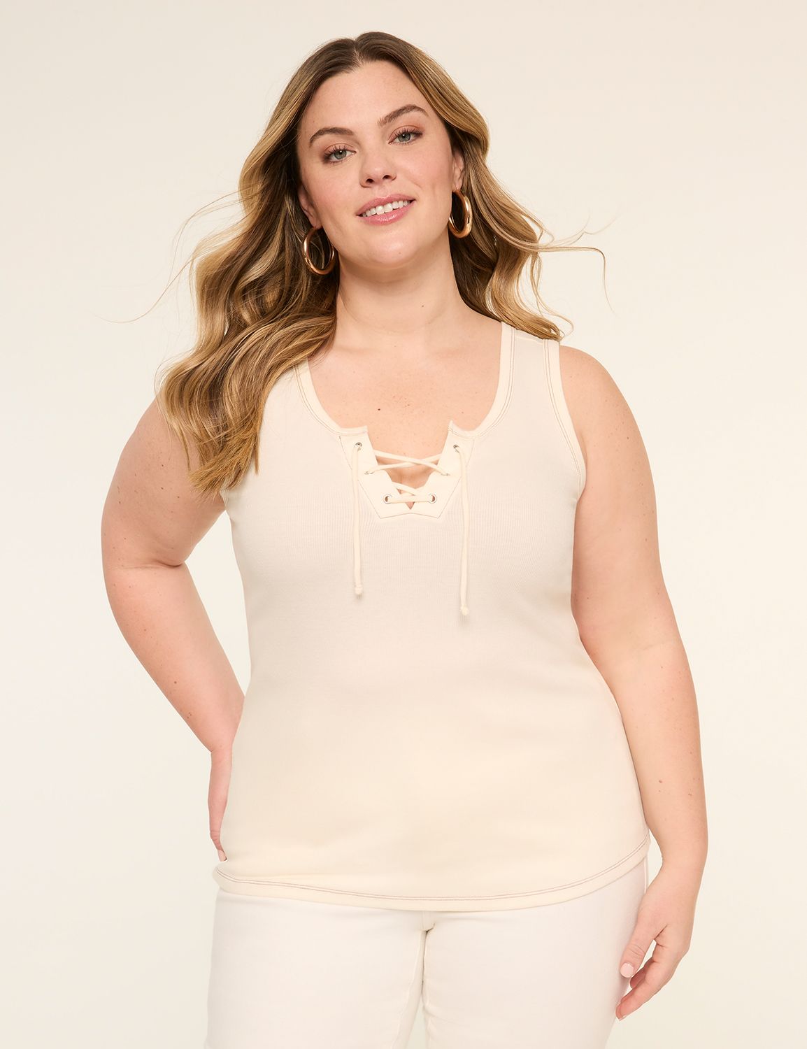Lace-Up Rib Tank