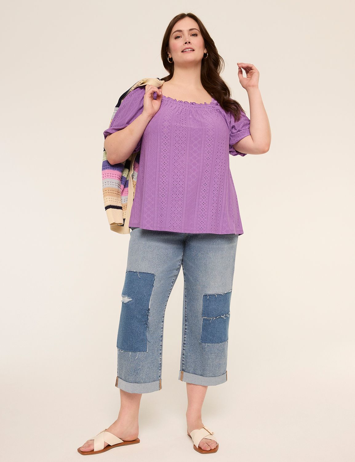Bubble Short Sleeve Square Neck Smo Product Image 3
