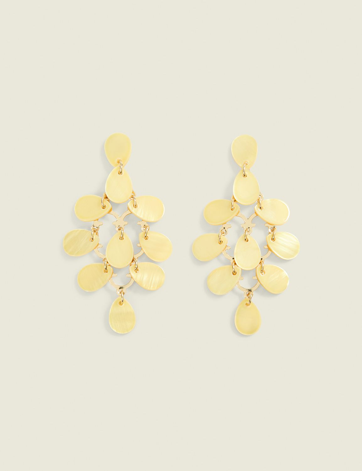 Butter Yellow Cluster Drop Earrings