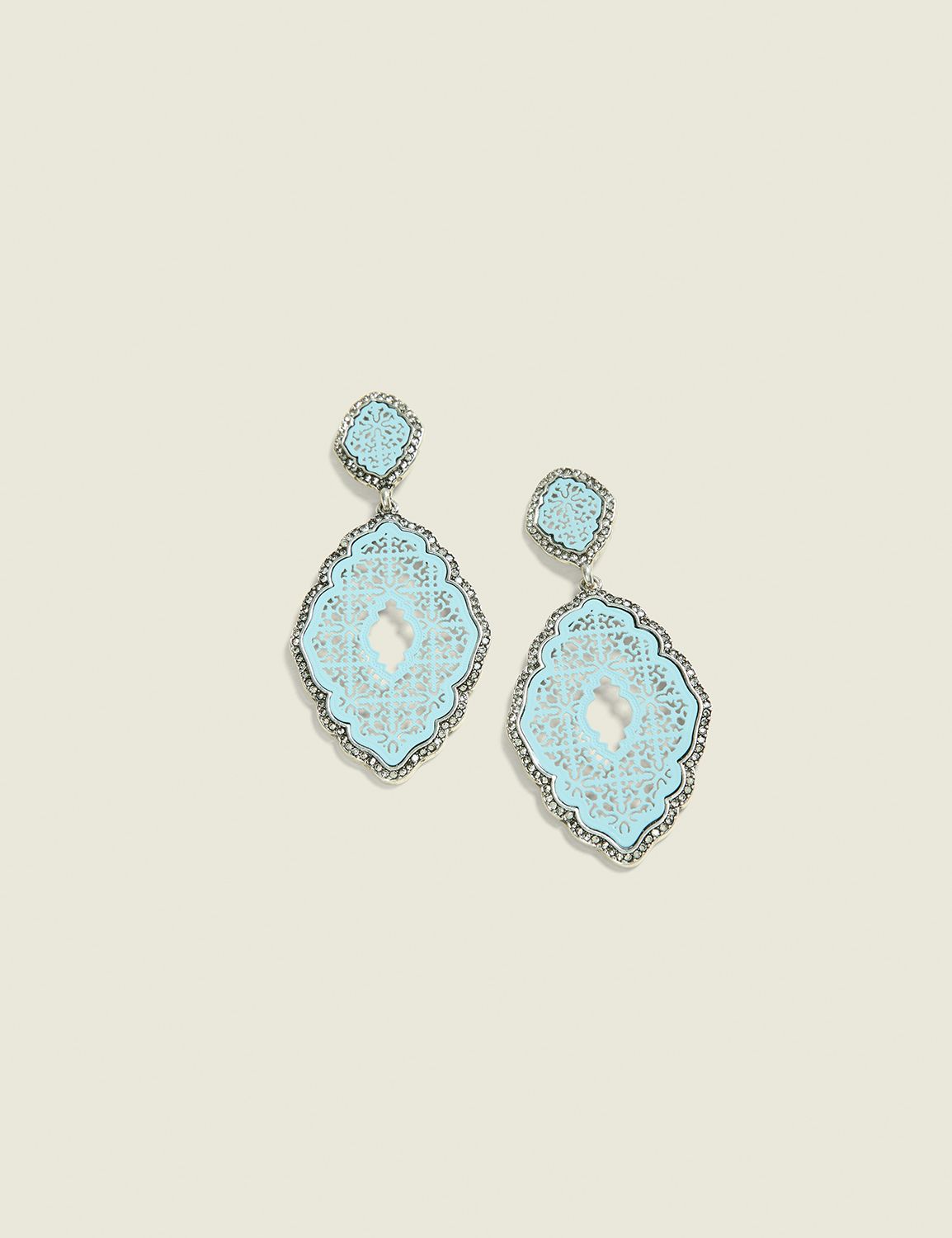 Blue Filligree Drop Earrings