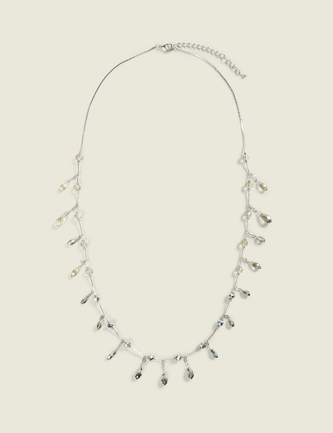 Long Grey Bead Cluster Necklace Product Image 1