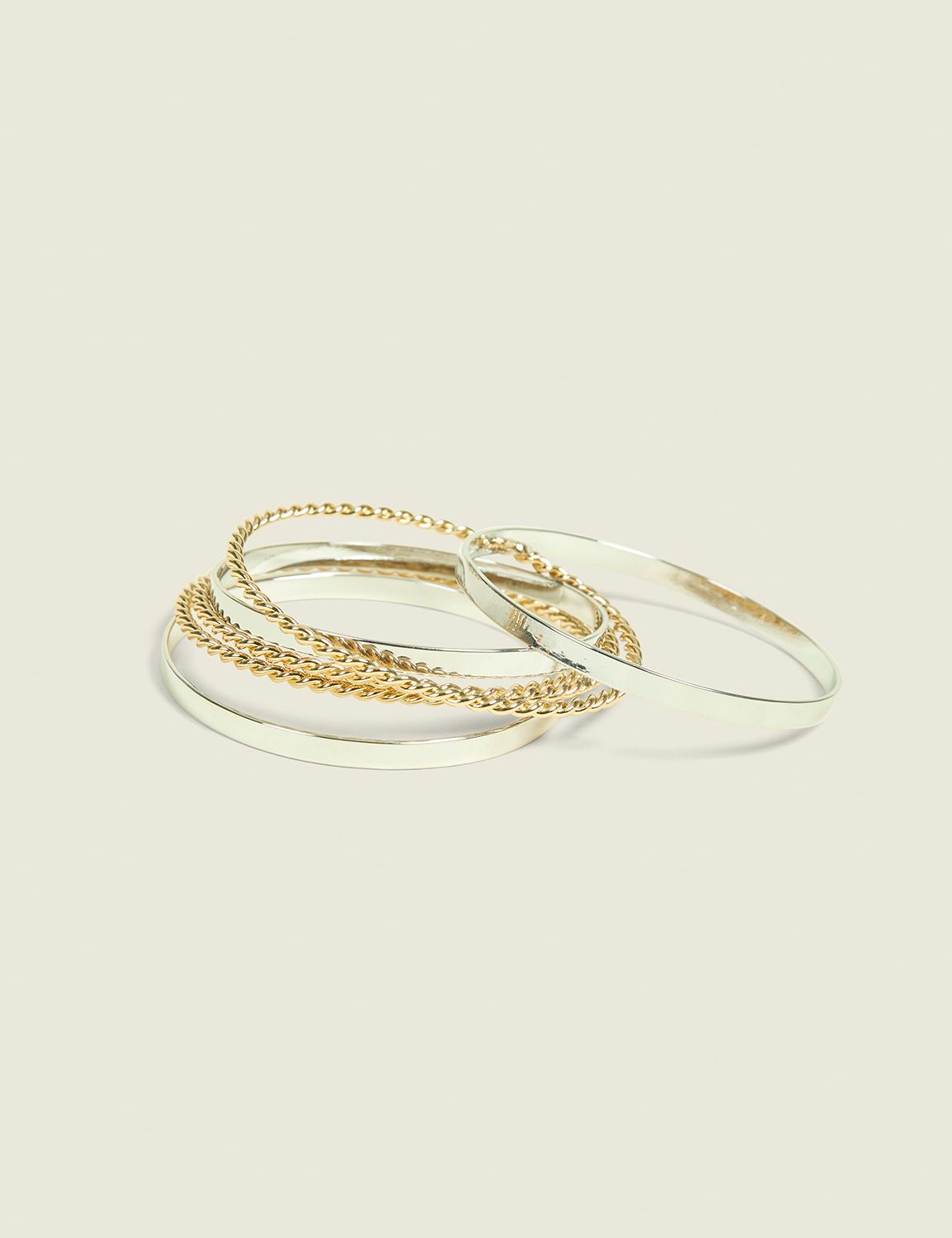 Textured Mixed Metal Bangle Se