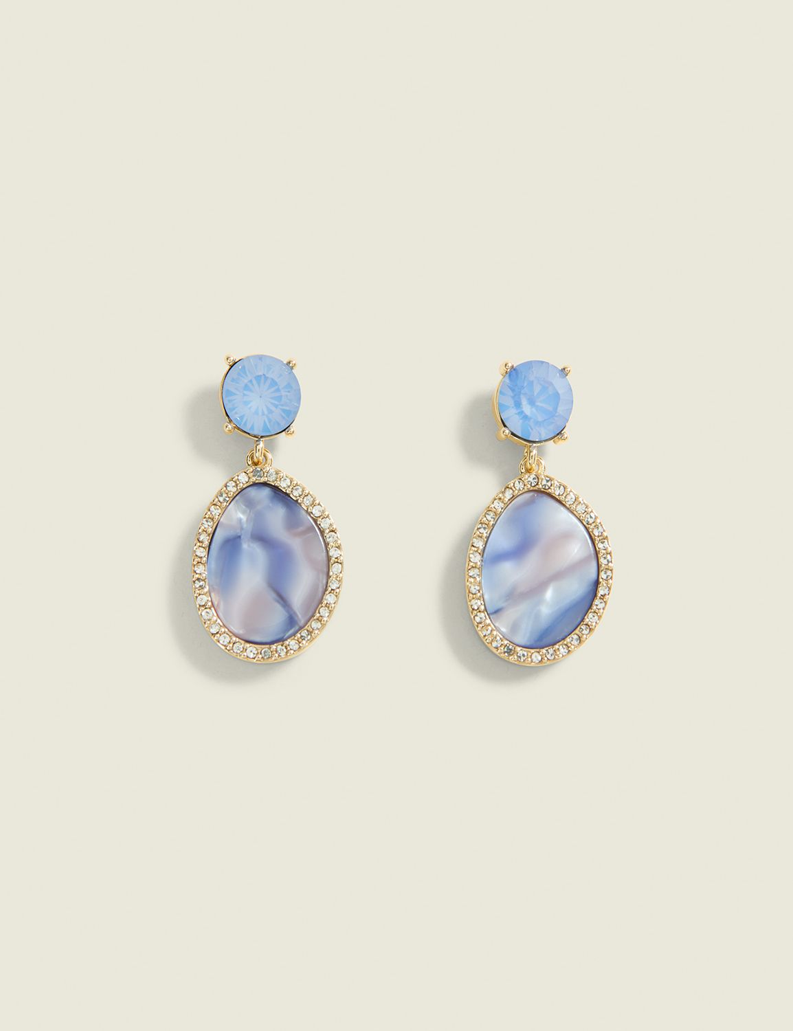 Blue Marble Drop Earrings