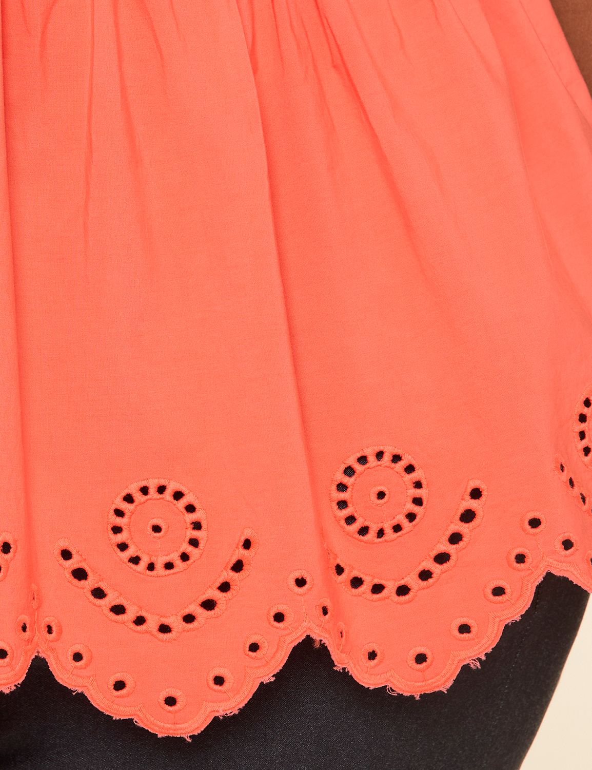 Smocked Bodice Eyelet Hem Tank Top Product Image 4