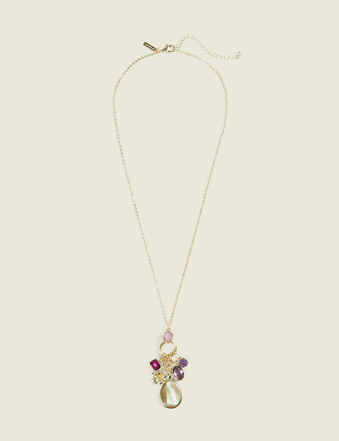 Purple Imitation Stone Charm Necklace