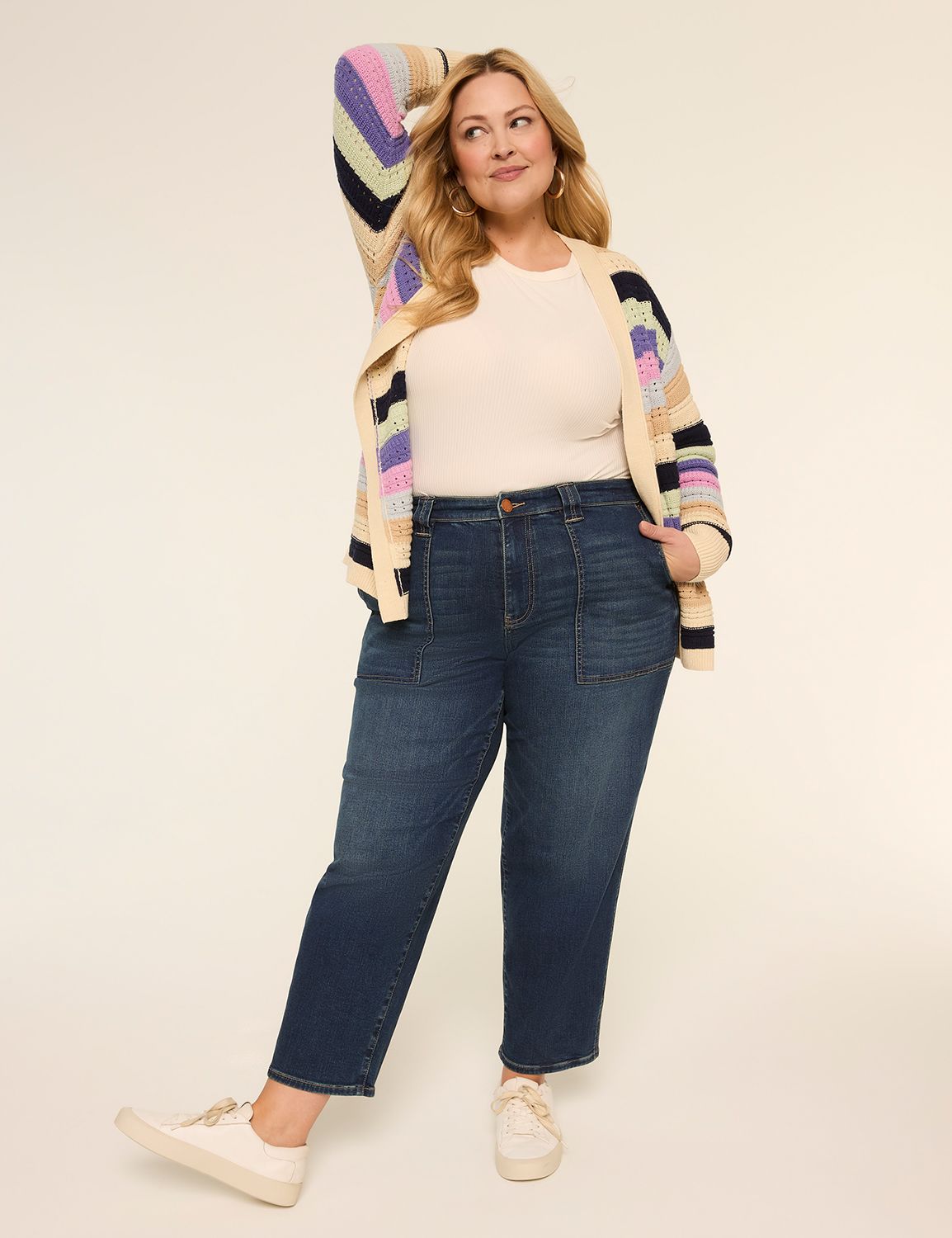 Classic Long Sleeve Open Front Swea Product Image 3