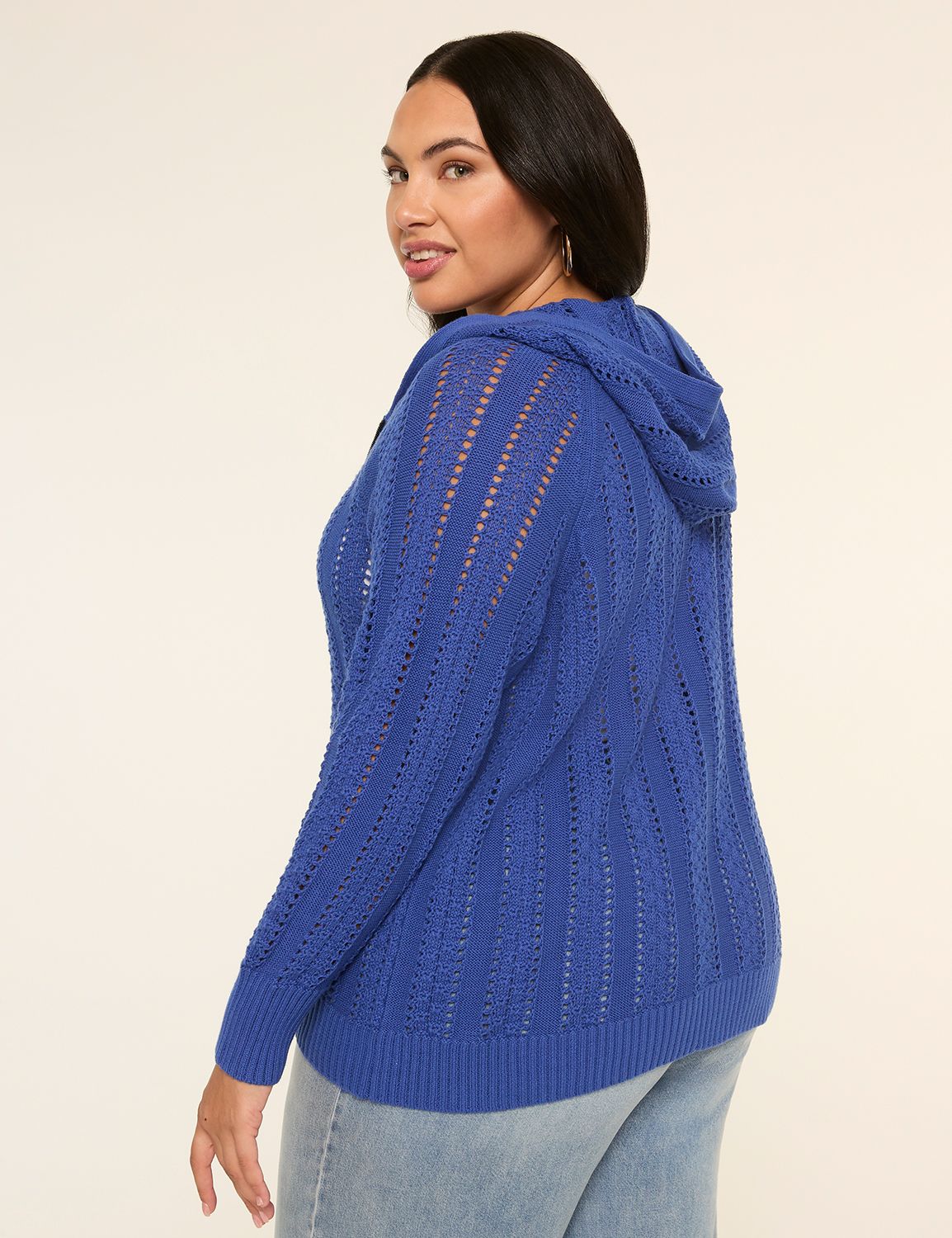 Classic Long Sleeve Pointelle Zip S Product Image 2