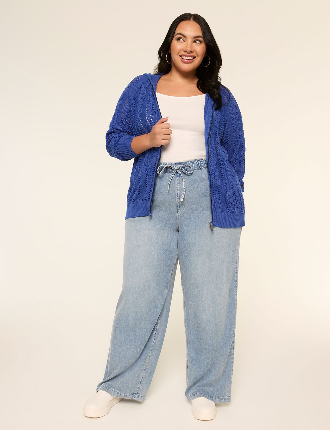 Classic Long Sleeve Pointelle Zip S Product Image 3