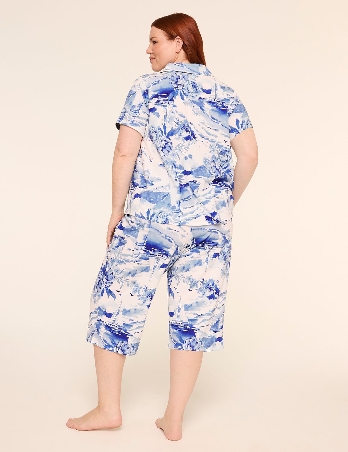 Comfy Cotton Notch-Neck Top & Crop Pant PJ Set